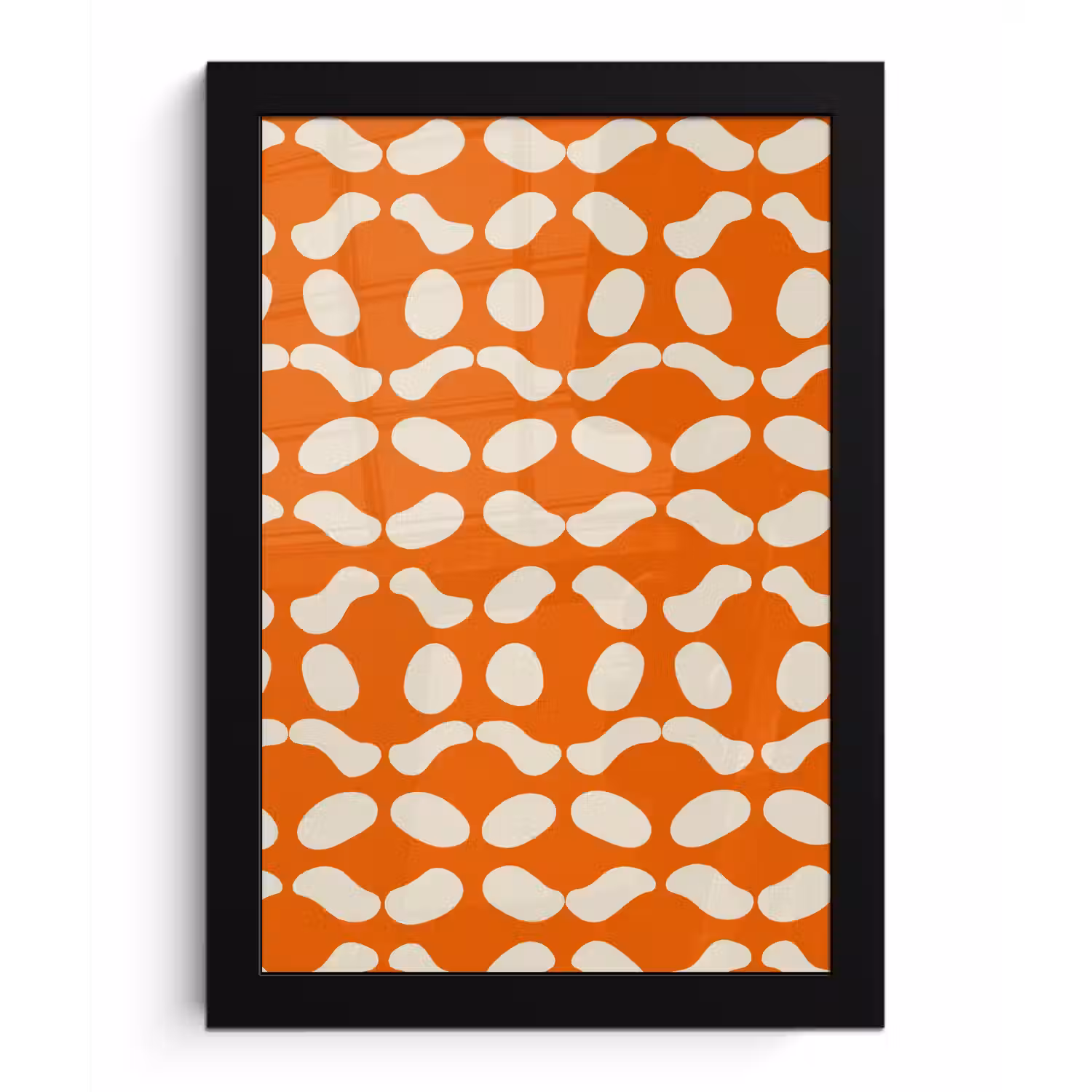 Oranje - Organische vormen - Wit fotolijst zwart zonder passe partout klein 224 -3d