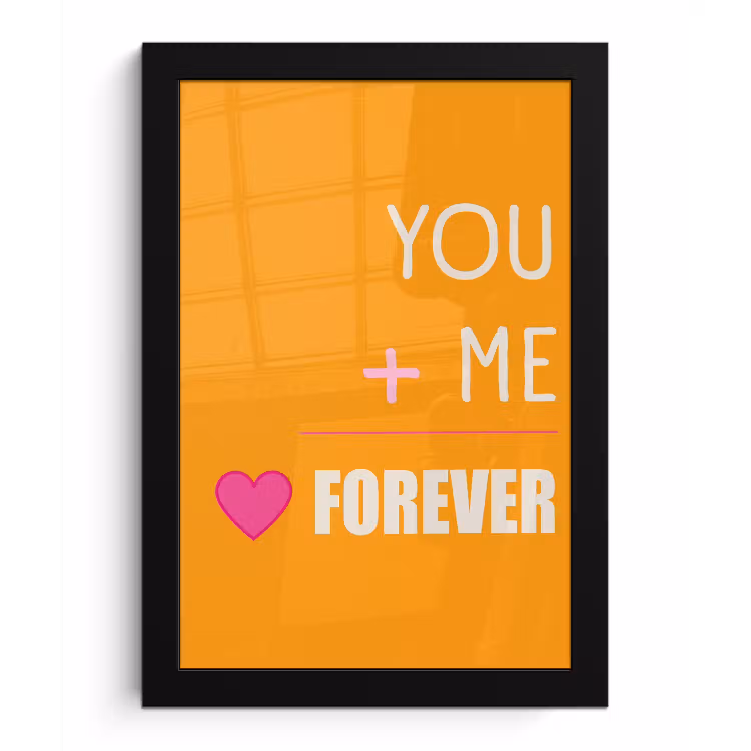 Oranje - Love - Valentijn fotolijst zwart zonder passe partout klein -3d