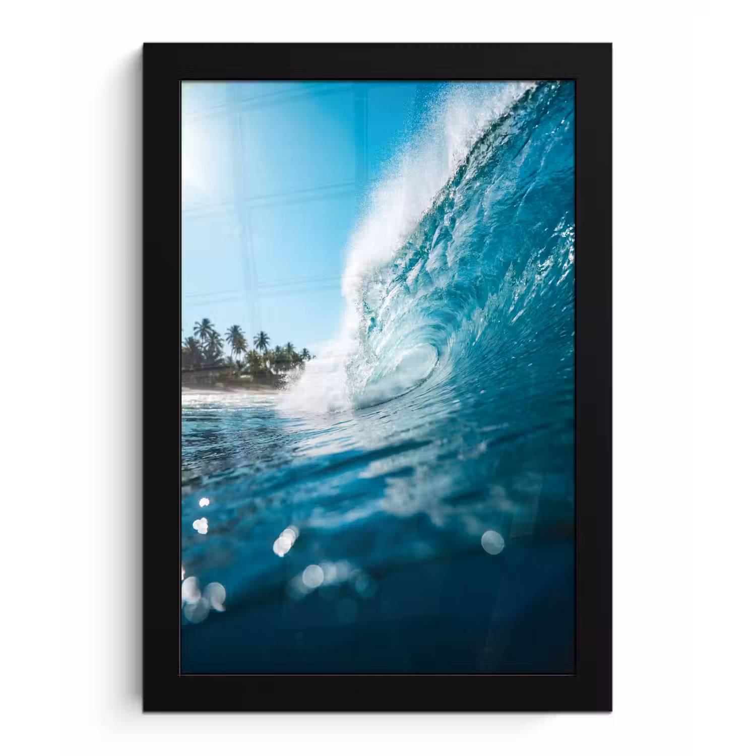 Oceaan - Golf - Strand - Natuur - Blauw fotolijst zwart zonder passe partout klein -3d