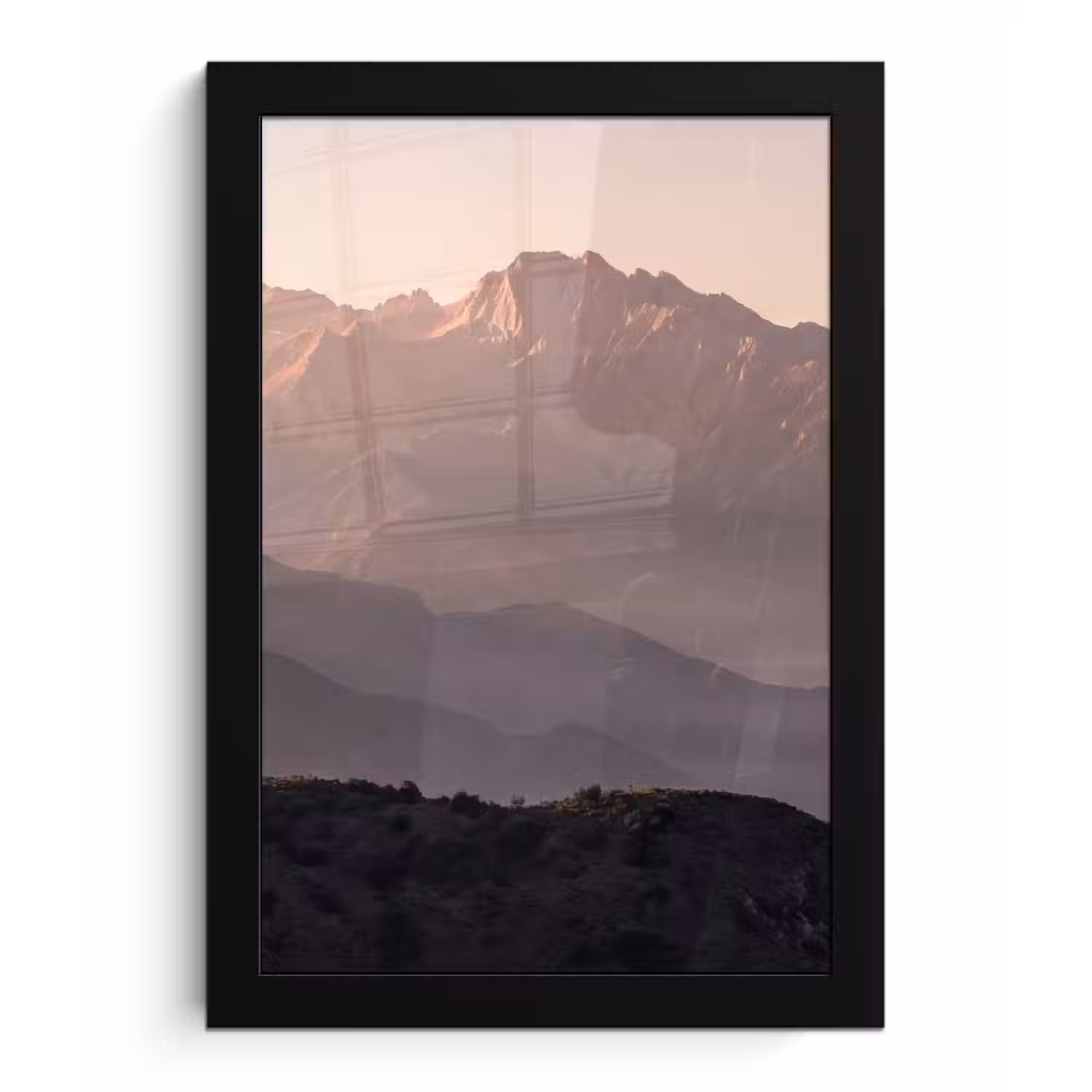 Panorama - Landschap - Bergen fotolijst zwart zonder passe partout klein -3d