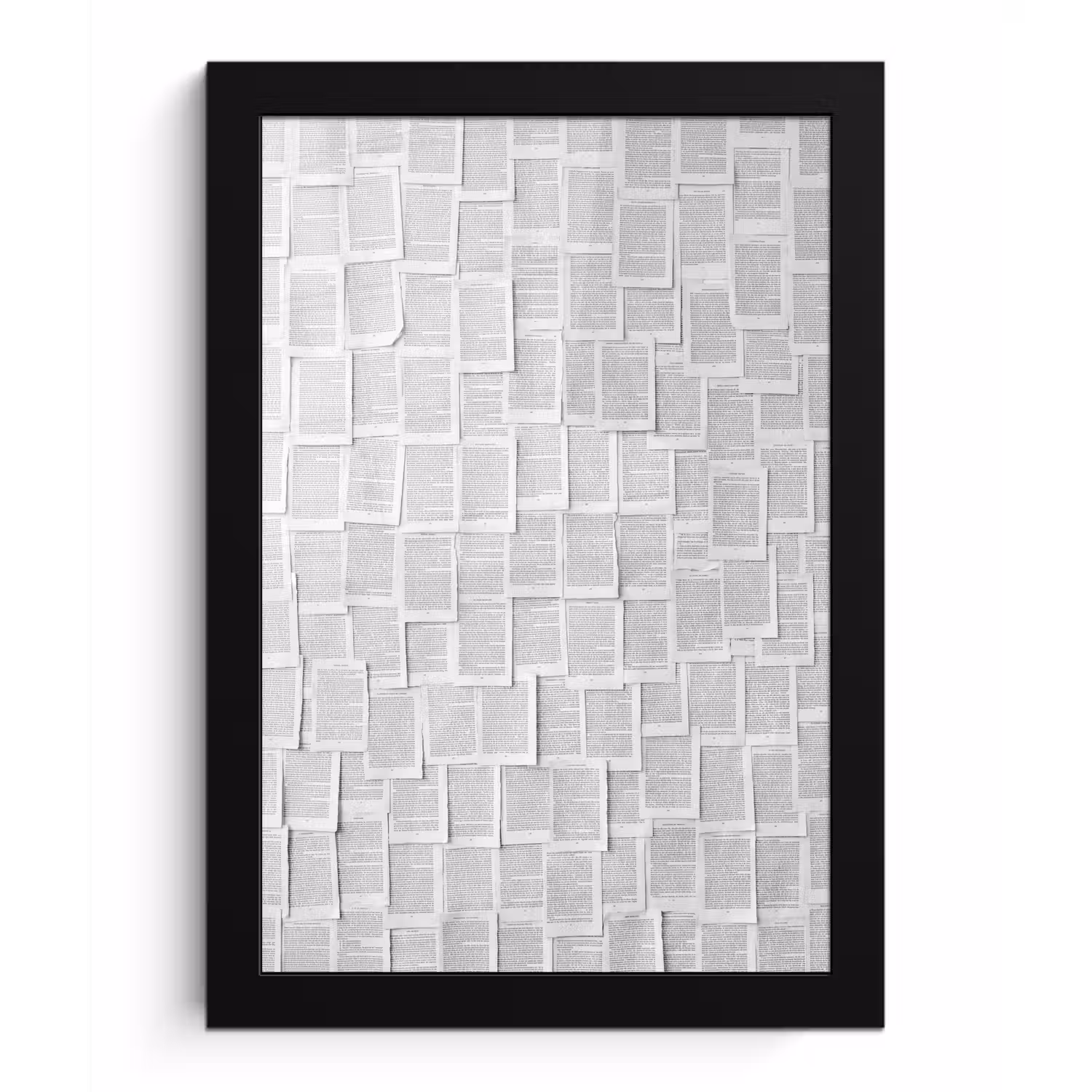 Papier - Overlappend - Textuur - Modern - Wit fotolijst zwart zonder passe partout klein -3d