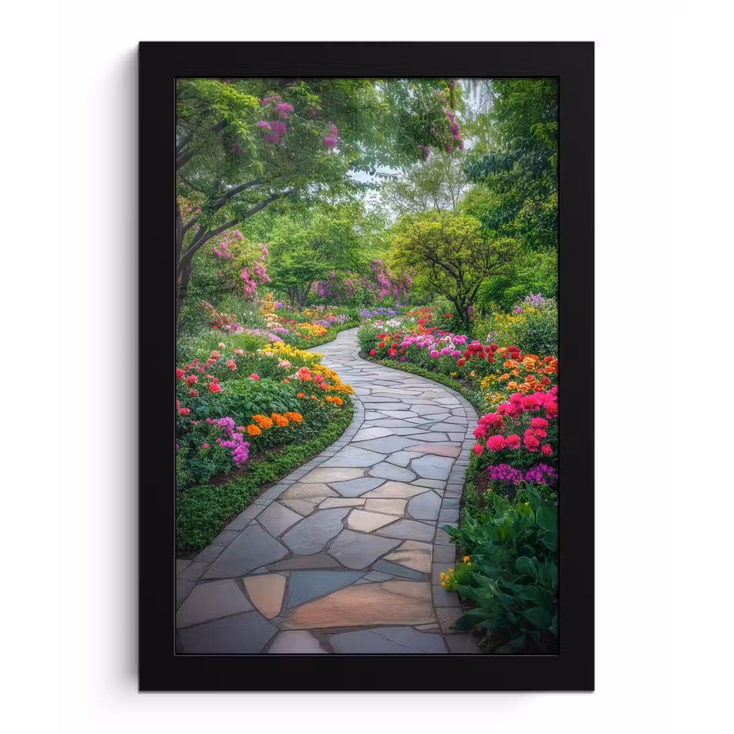 Park - Bloemen - Tuin fotolijst zwart zonder passe partout klein -3d