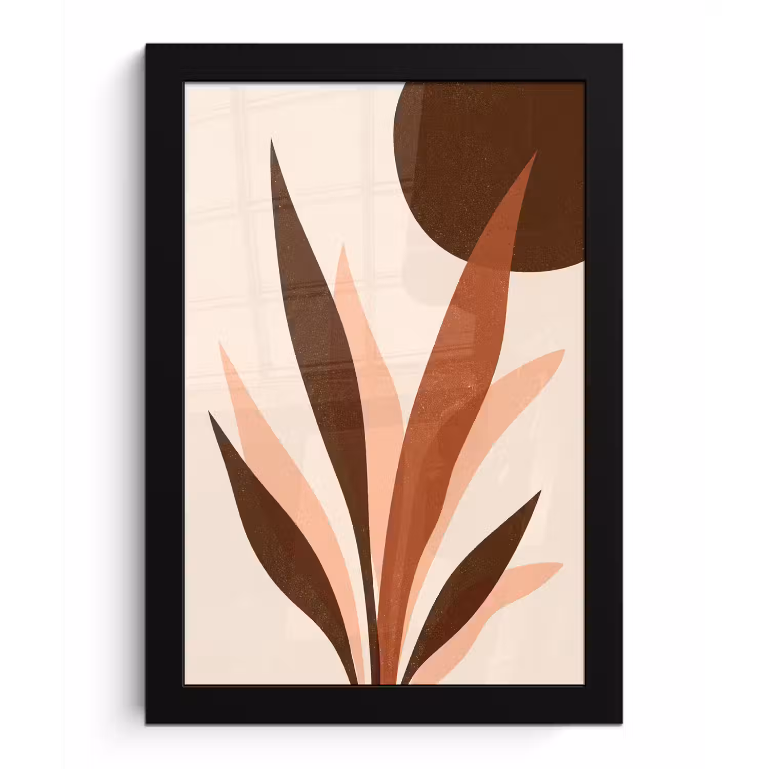 Planten - Abstract - Natuur - Bruin fotolijst zwart zonder passe partout klein -3d