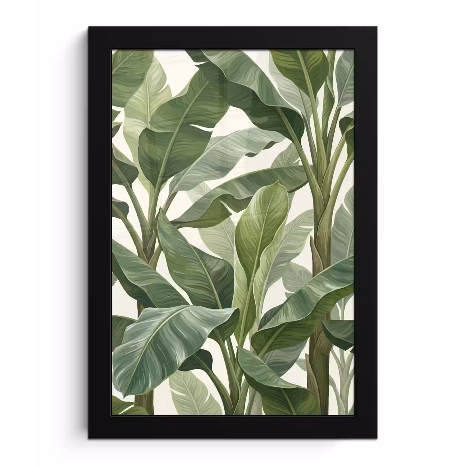 Planten - Bladeren - Tropisch - Groen fotolijst zwart zonder passe partout klein -3d
