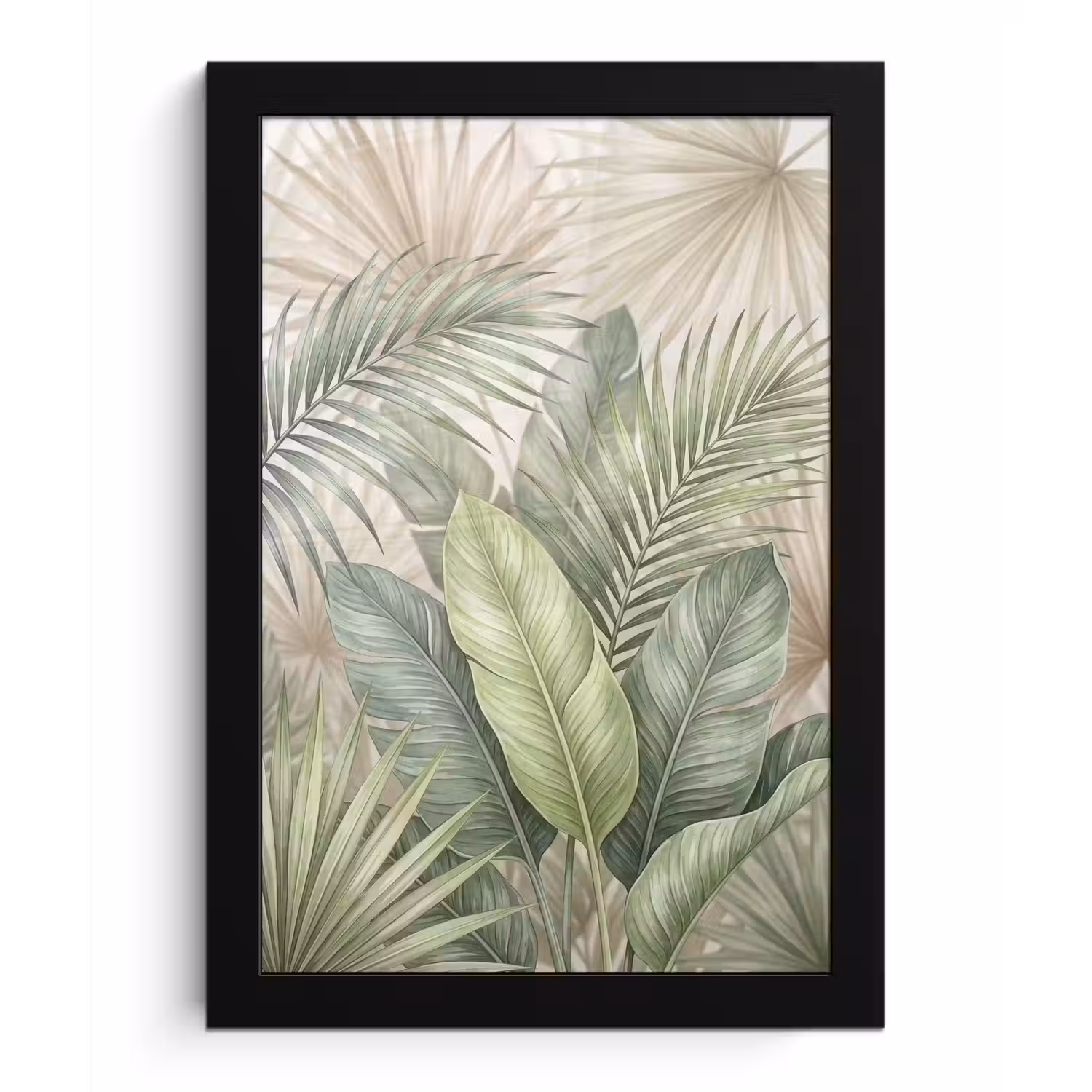 Planten - Tropisch - Bladeren - Groen - Natuur fotolijst zwart zonder passe partout klein -3d