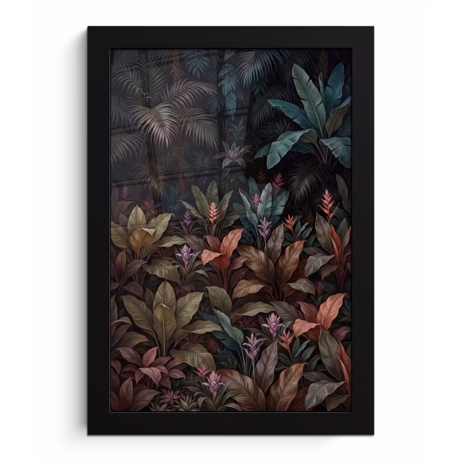Planten - Tropisch - Jungle - Donker - Natuur fotolijst zwart zonder passe partout klein -3d