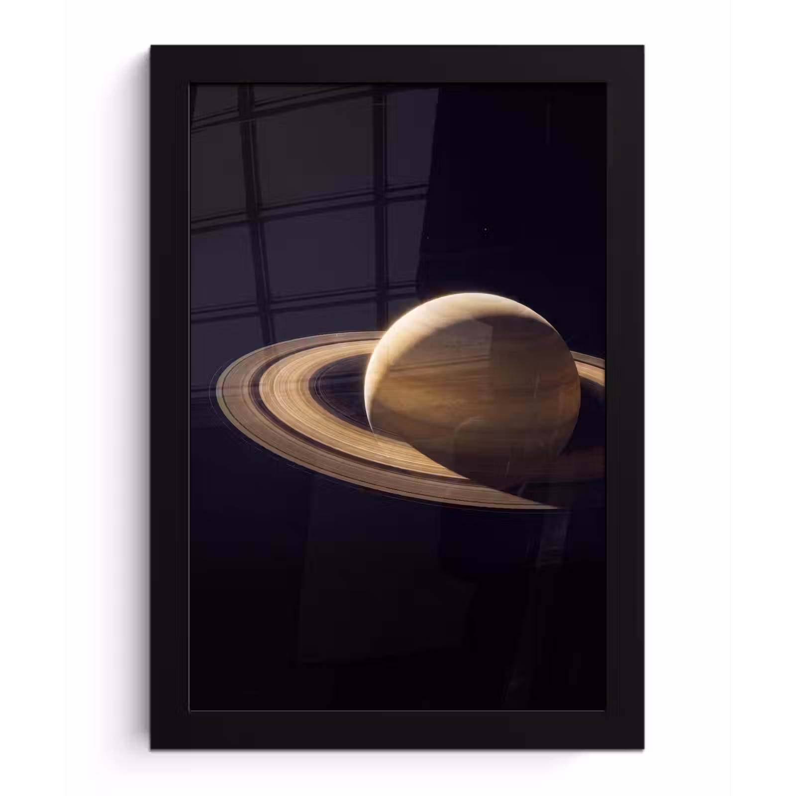 Bilder mit Rahmen - Planet – Ringe – Weltraum - Planeet - Ringen - Ruimte fotolijst zwart zonder passe partout klein