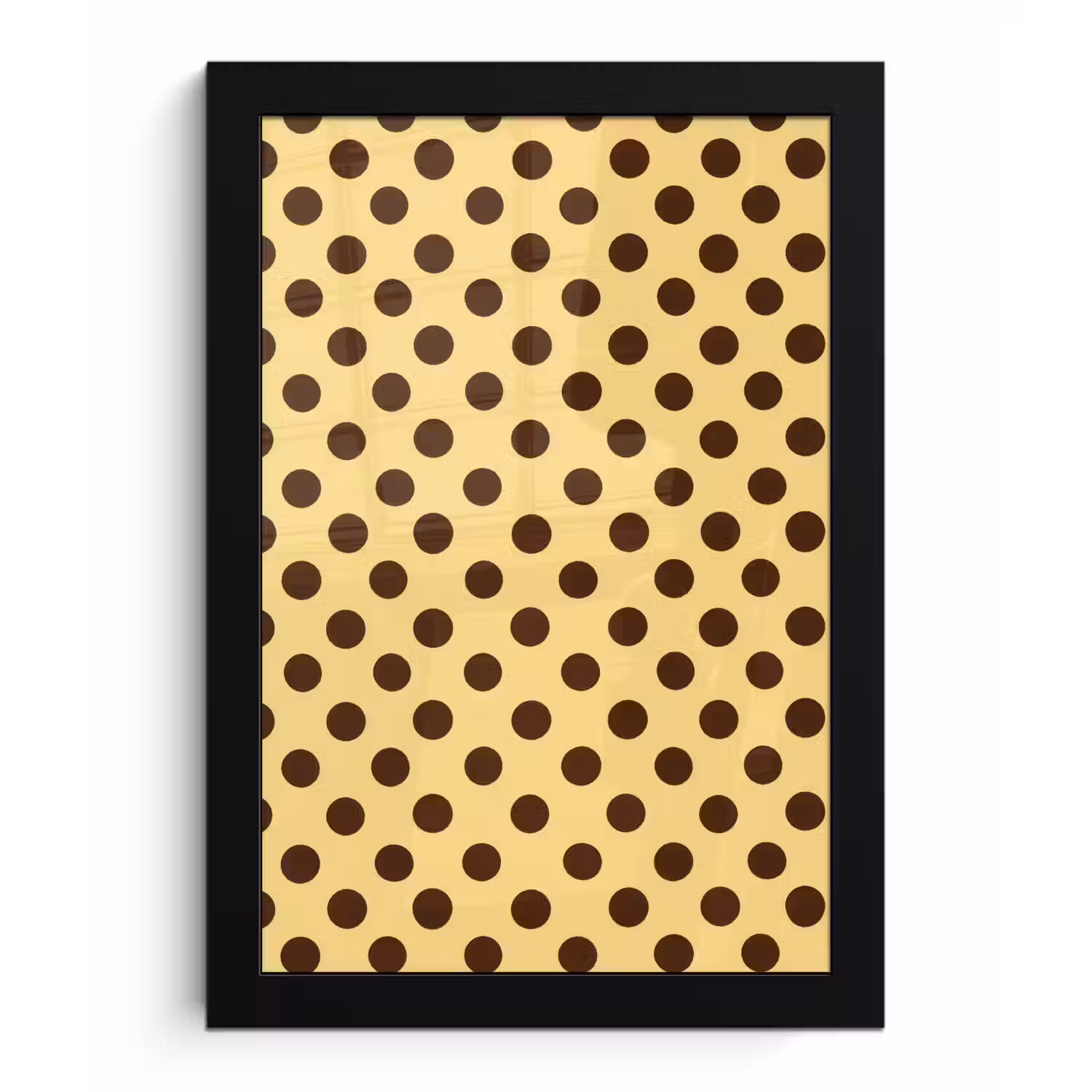 Polka Dot - Stippen - Retro - Geel - Bruin fotolijst zwart zonder passe partout klein 224 -3d