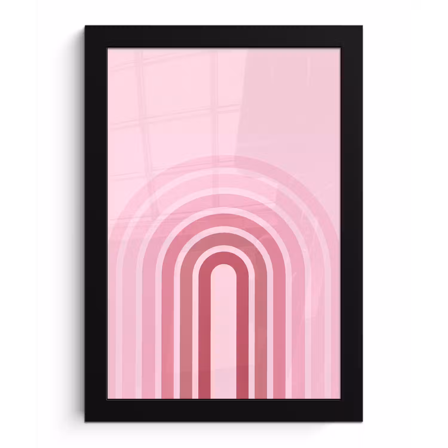 Regenboog - Roze - Abstract - Modern - Minimalistisch fotolijst zwart zonder passe partout klein -3d