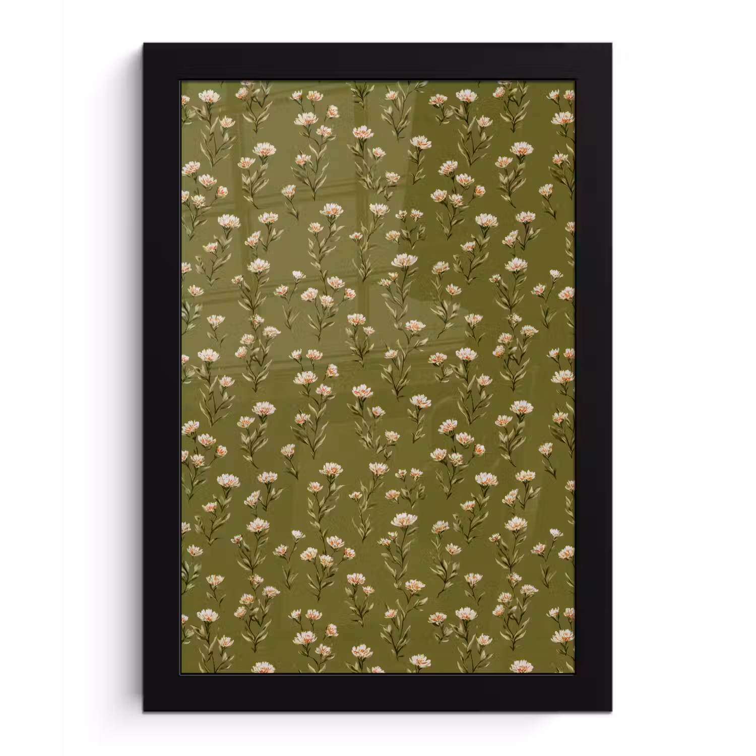 Landelijk - Bloemen - Groen fotolijst zwart zonder passe partout klein 224 -3d