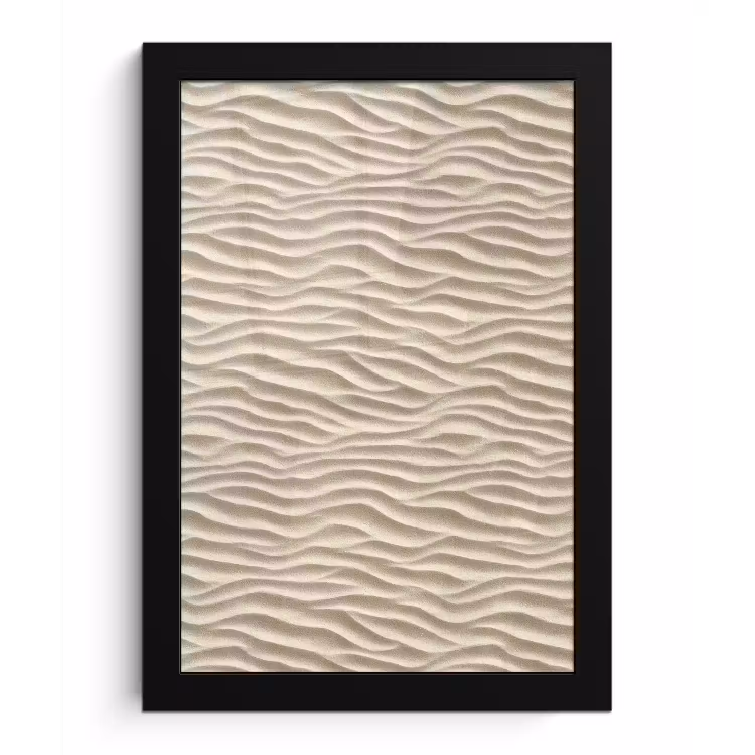 Zand - Golven - Beige fotolijst zwart zonder passe partout klein 224 -3d