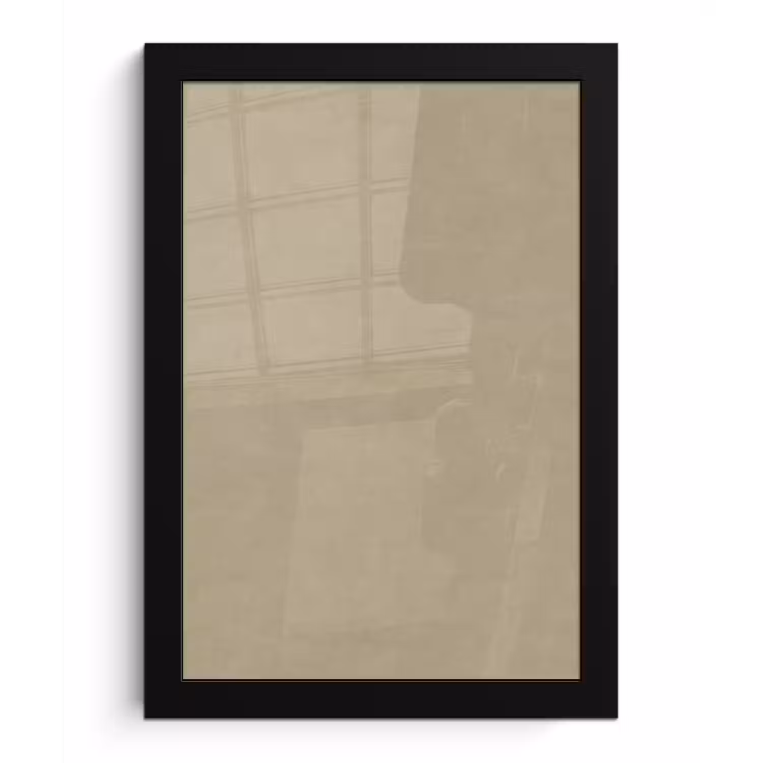 Zandkleur - Korrelige structuur - Beton fotolijst zwart zonder passe partout klein 224 -3d