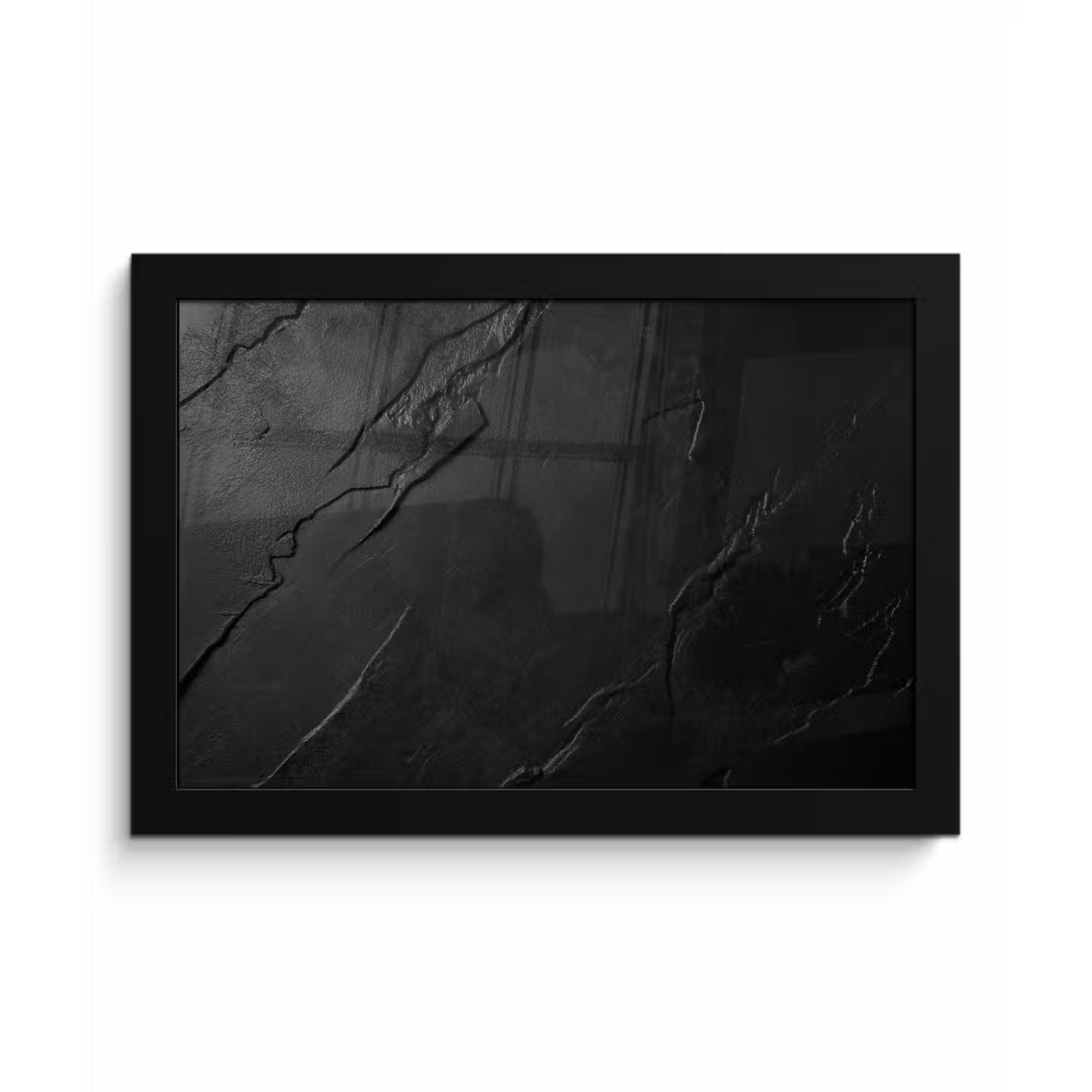 Zwart - Steen - Beton fotolijst zwart zonder passe partout klein -3d