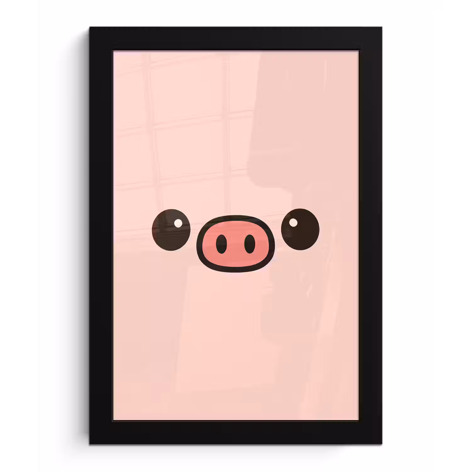 Varken - Roze - Minimalistisch fotolijst zwart zonder passe partout klein -3d