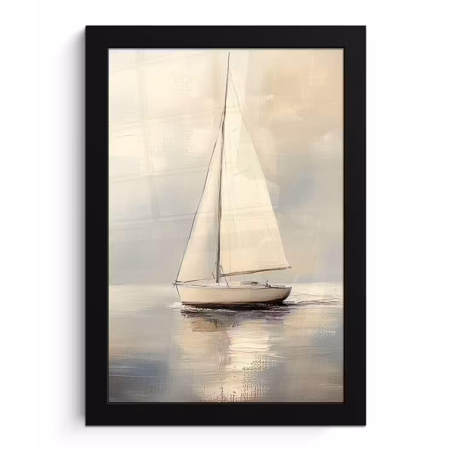 Zeilschip - Zee - Bewolkt fotolijst zwart zonder passe partout klein -3d
