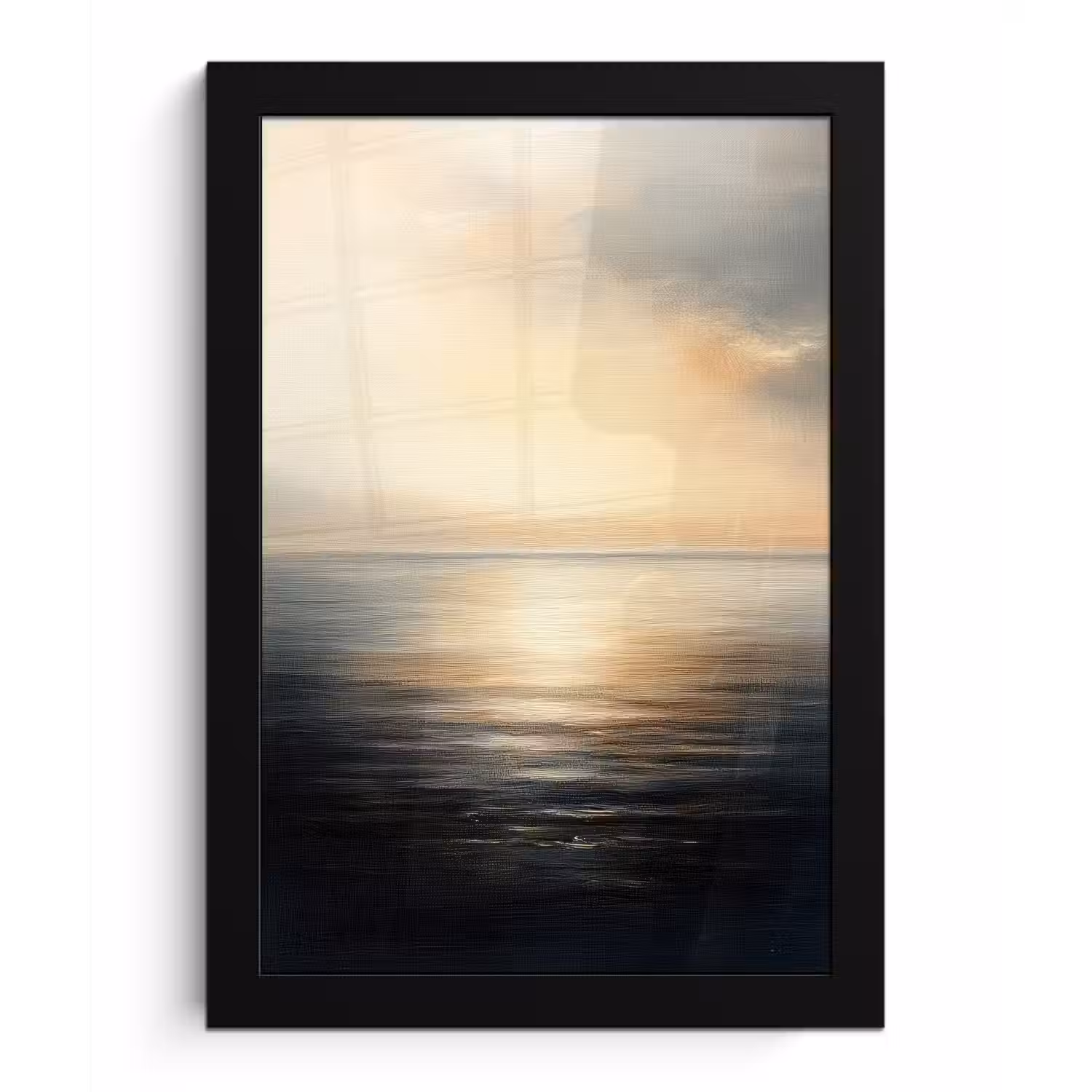 Zon - Horizon - Zee fotolijst zwart zonder passe partout klein -3d