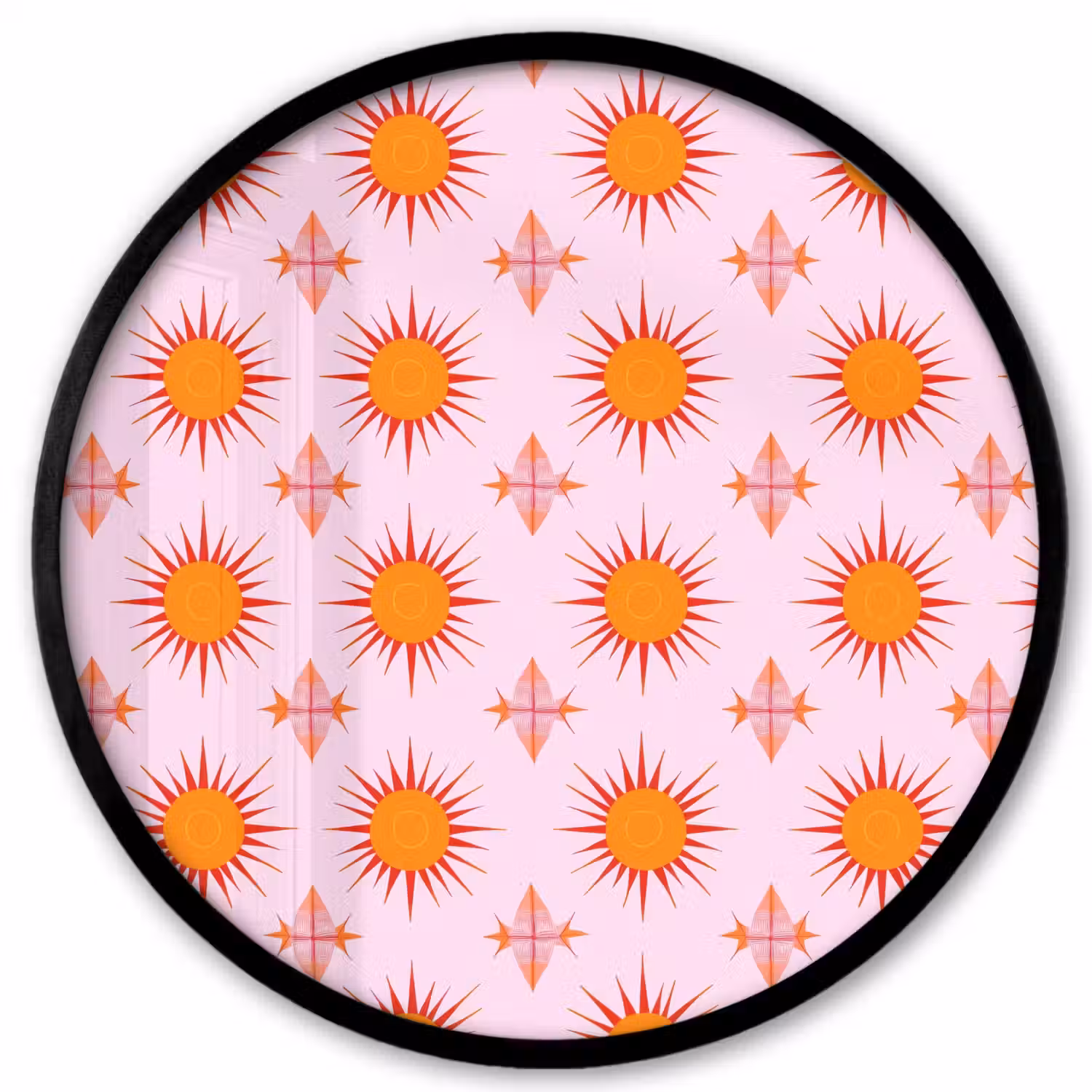 Zon - Patroon - Roze Fotolijst rond zonder passe partout klein 856 -3d