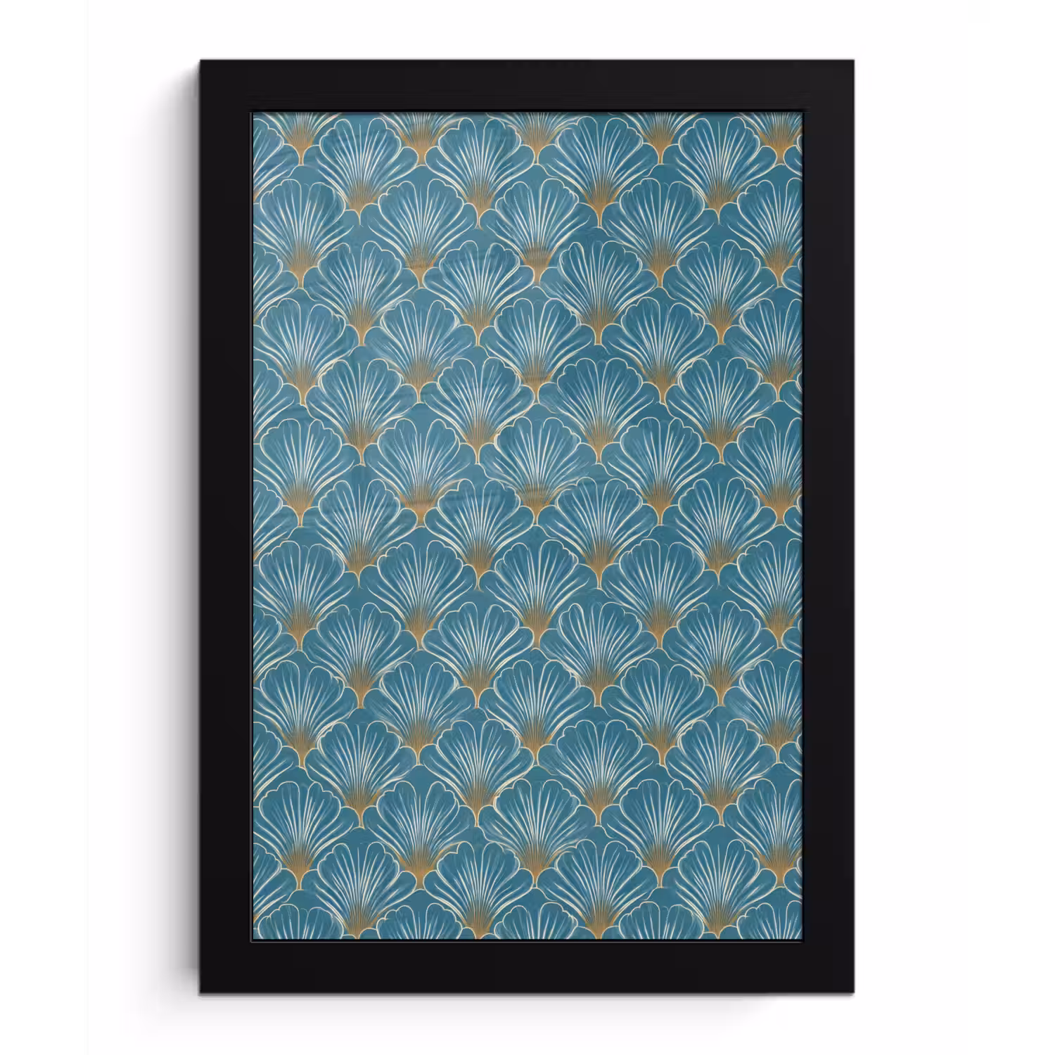 Symmetrisch - Patroon - Blauw fotolijst zwart zonder passe partout klein 224 -3d