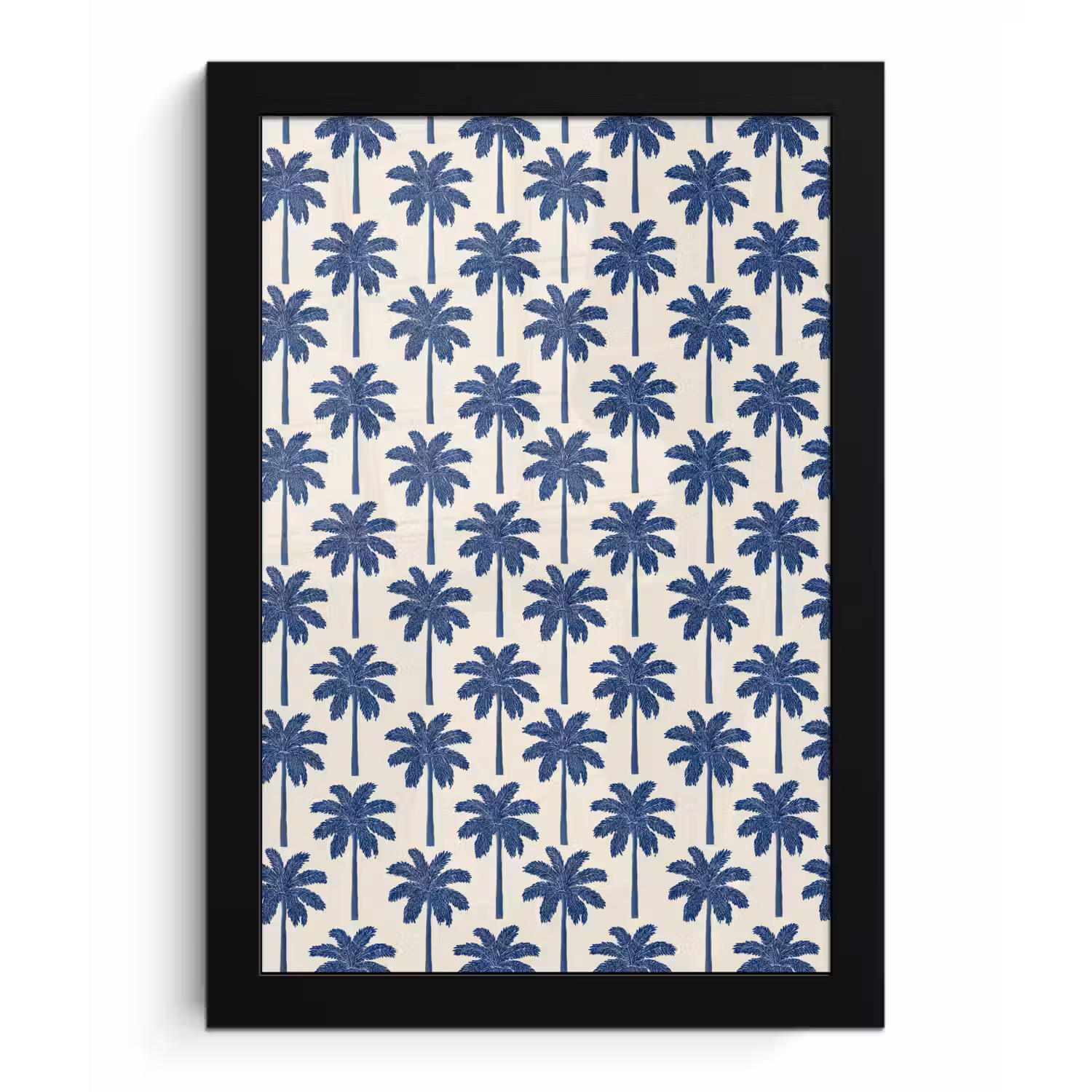 Symmetrisch - Palm - Blauw fotolijst zwart zonder passe partout klein 224 -3d