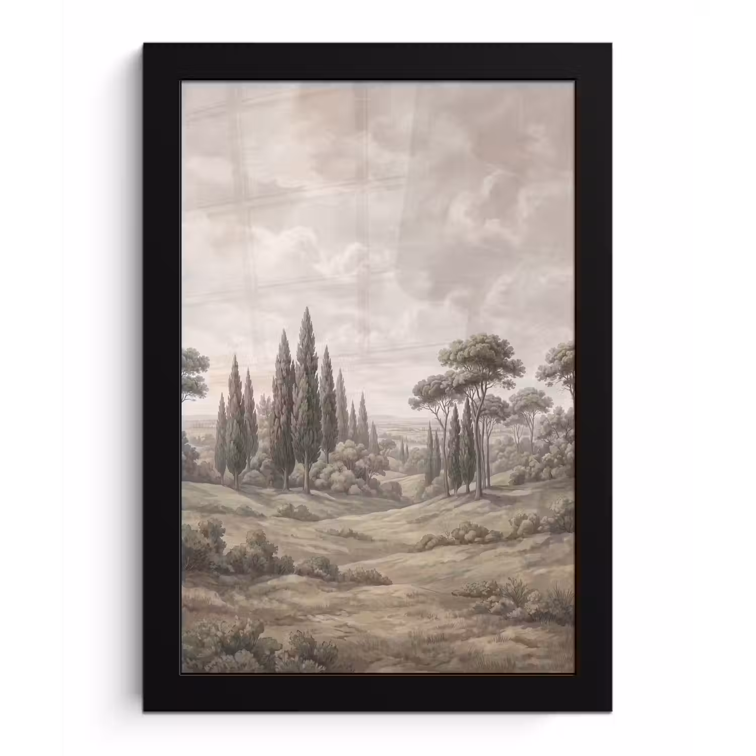 Vallei - Bos - Natuur - Groen fotolijst zwart zonder passe partout klein -3d