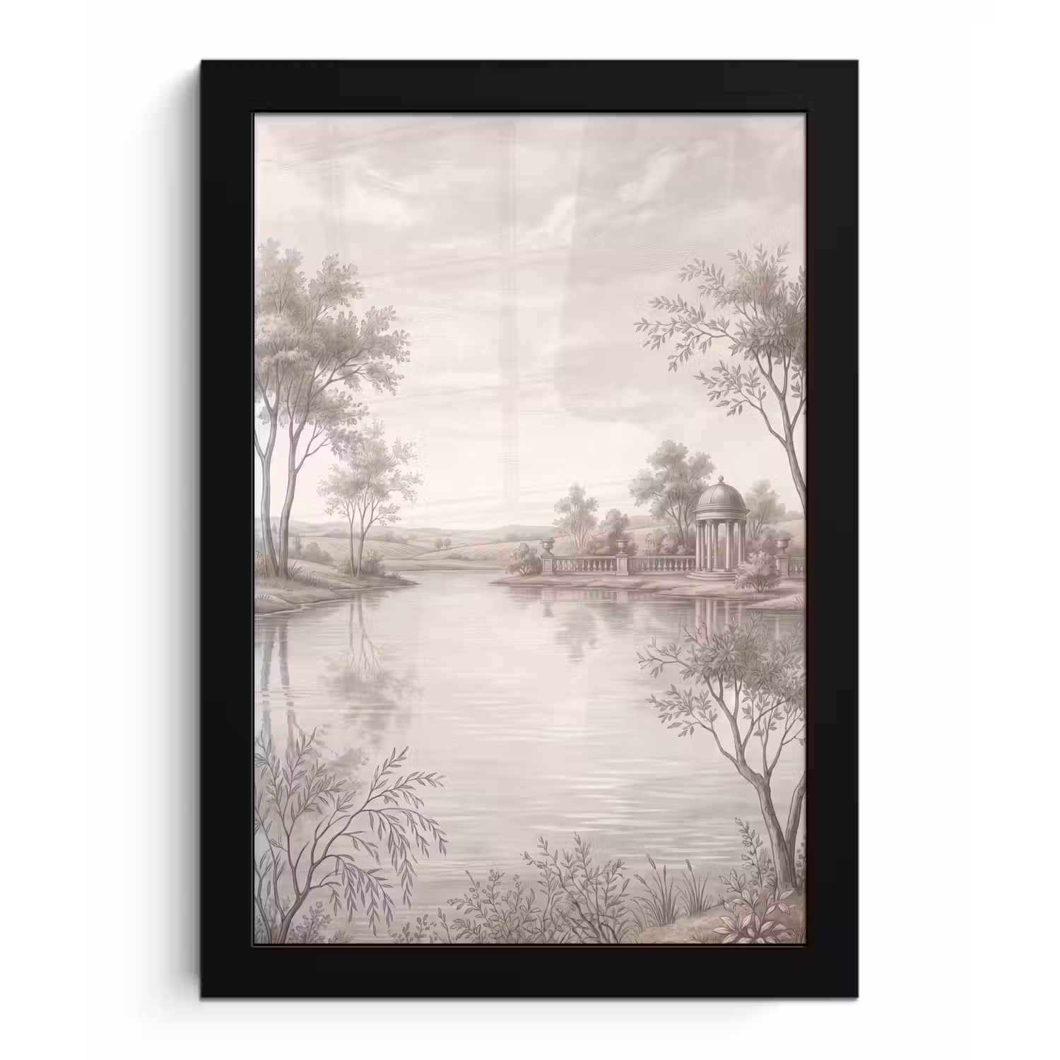 Terras - Water - Natuur - Landschap fotolijst zwart zonder passe partout klein -3d