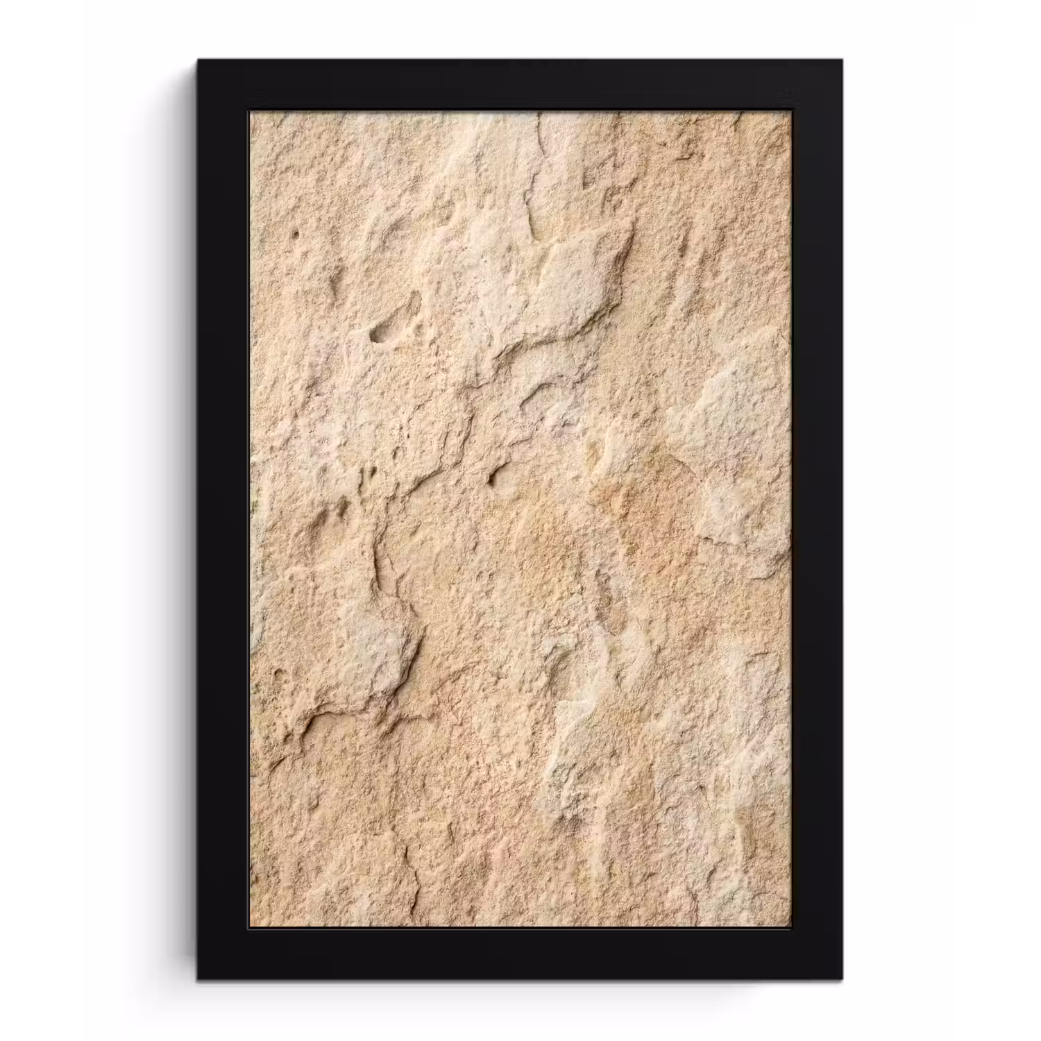 Textuur - Steen - Natuur - Beige fotolijst zwart zonder passe partout klein -3d