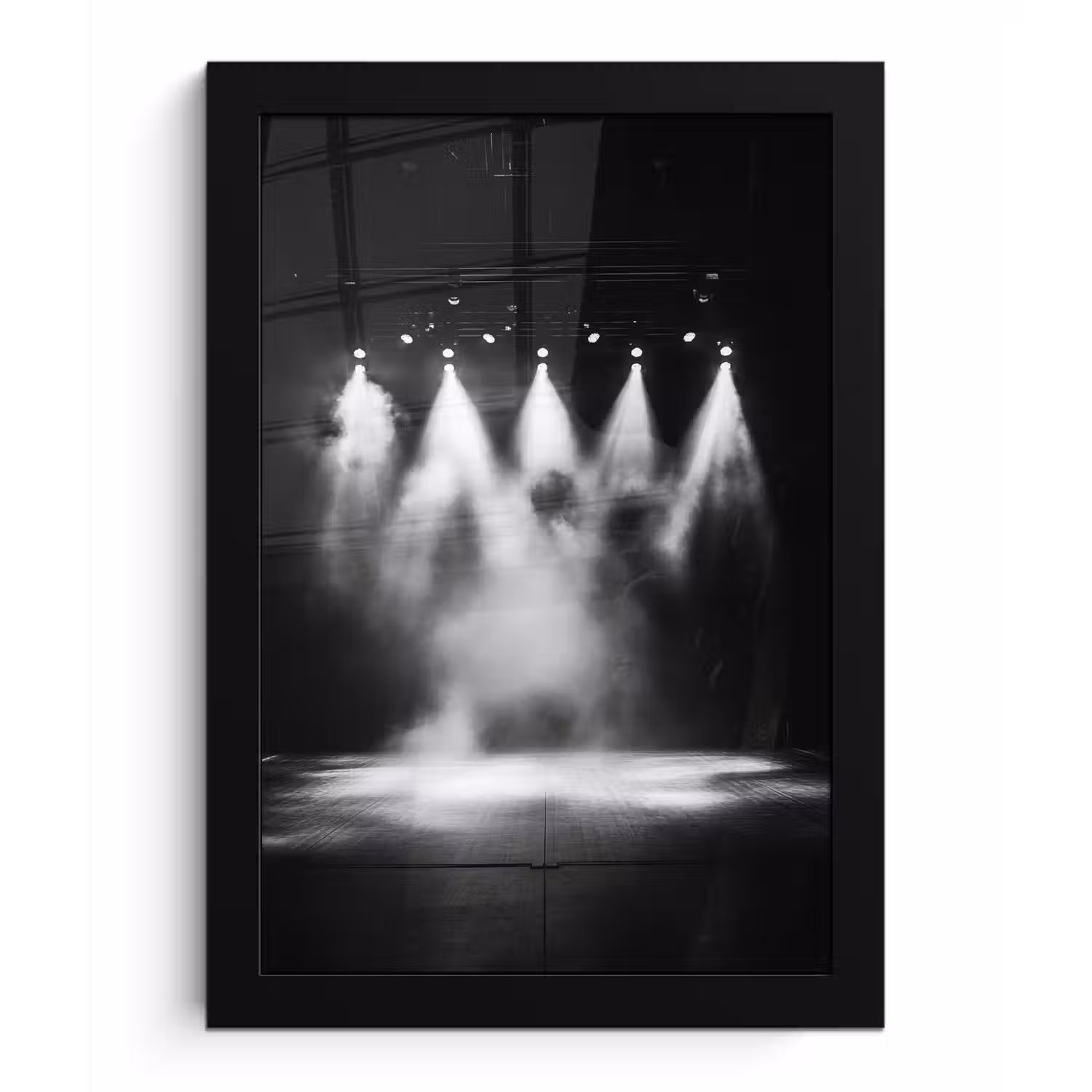 Theatersaal - Nebel - Scheinwerfer - Schwarz fotolijst zwart zonder passe partout klein -3d