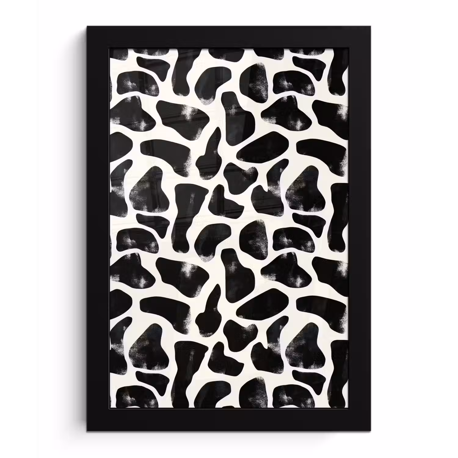 Dierenpatroon - Vlekken - Zwart - Wit fotolijst zwart zonder passe partout klein 224 -3d