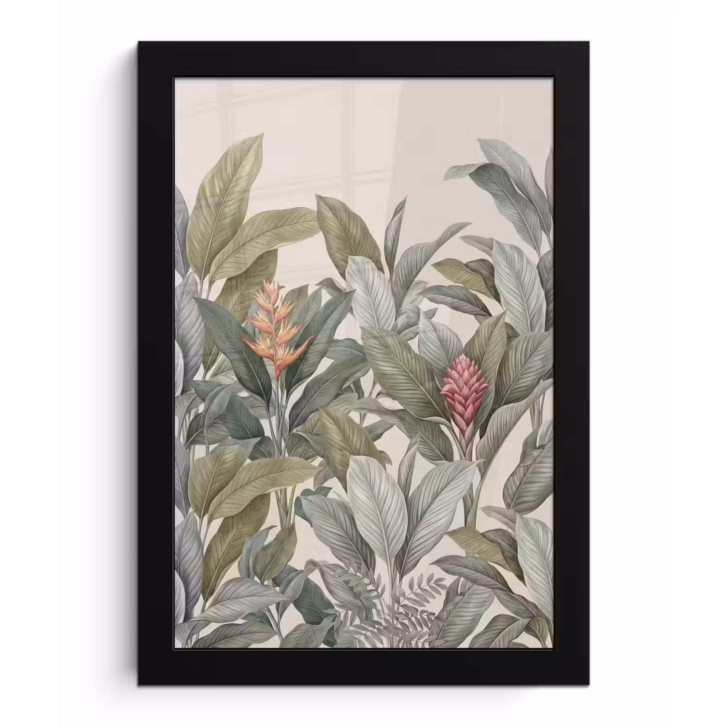 Tropisch - Planten - Modern - Groen fotolijst zwart zonder passe partout klein -3d