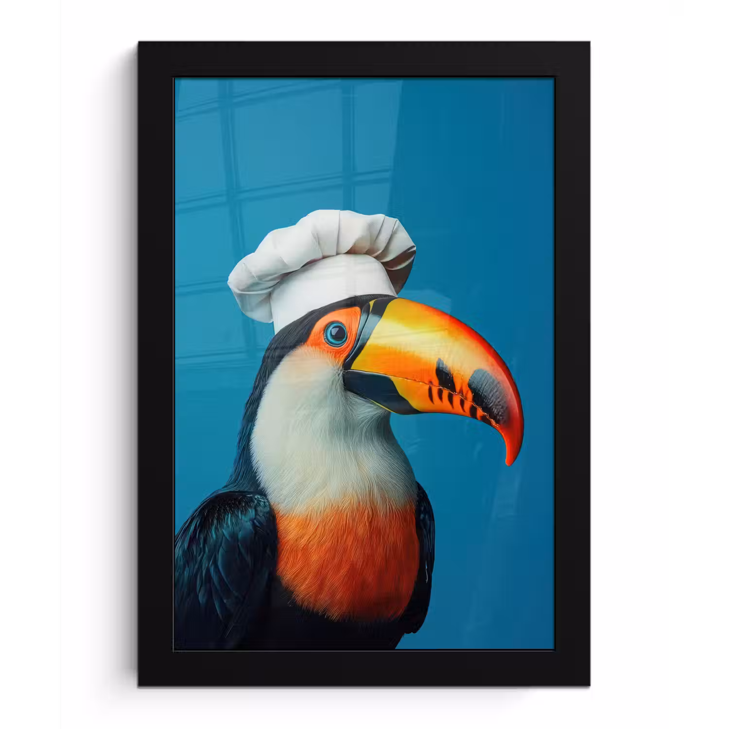 Toekan - Papegaai - Vogel - Koksmuts fotolijst zwart zonder passe partout klein -3d