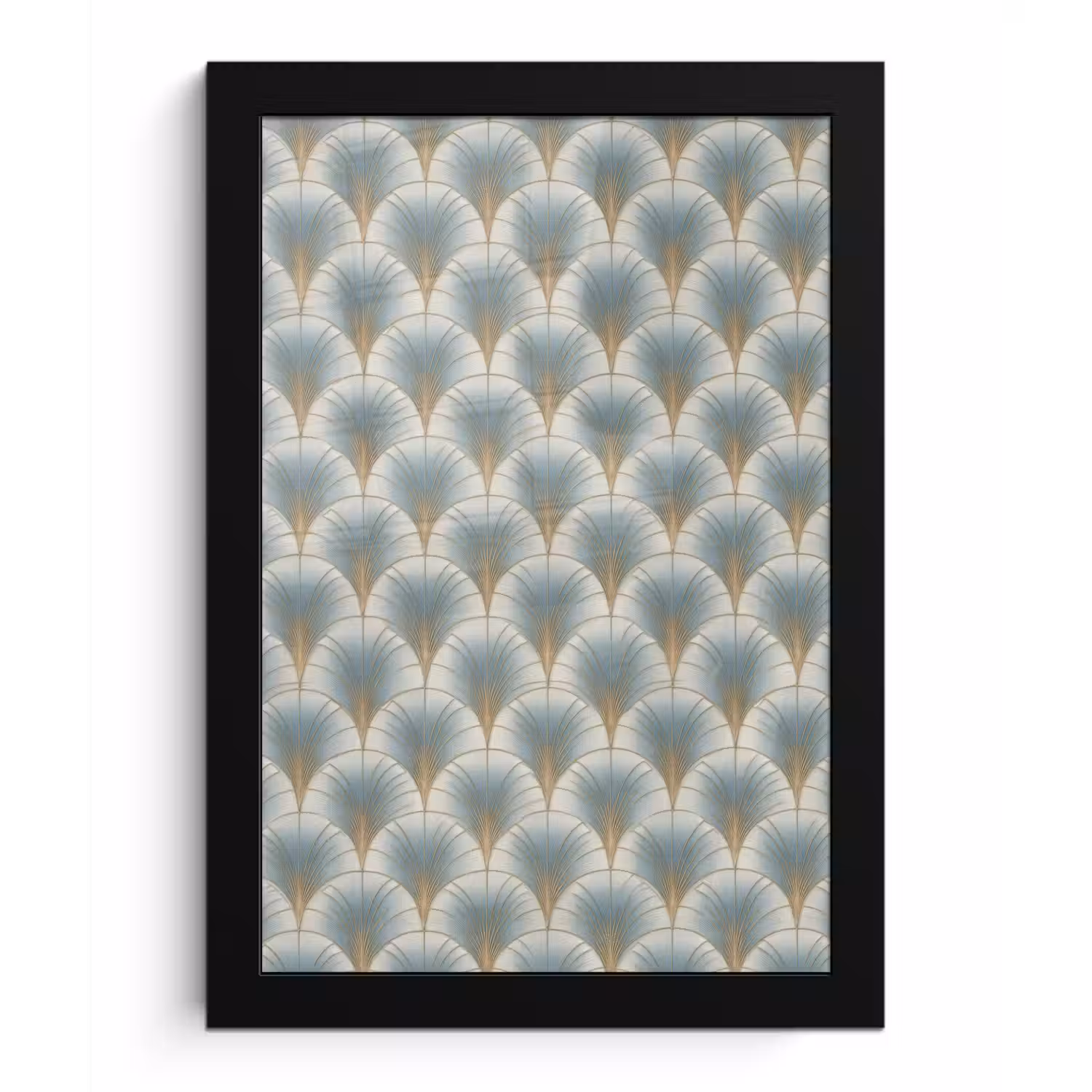 Waaier - Klassiek - Blauw fotolijst zwart zonder passe partout klein 224 -3d