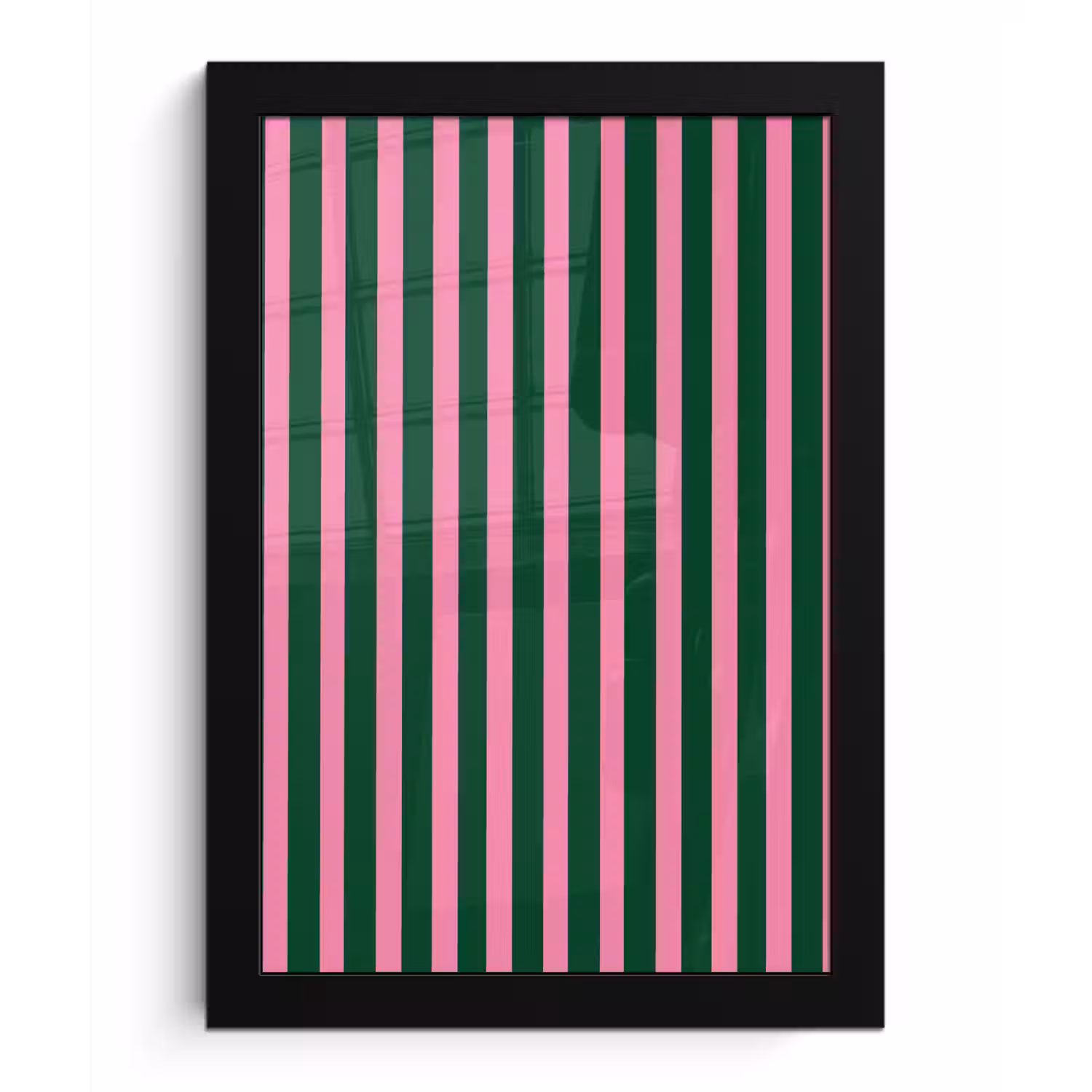 Verticale strepen - Groen - Roze fotolijst zwart zonder passe partout klein 224 -3d