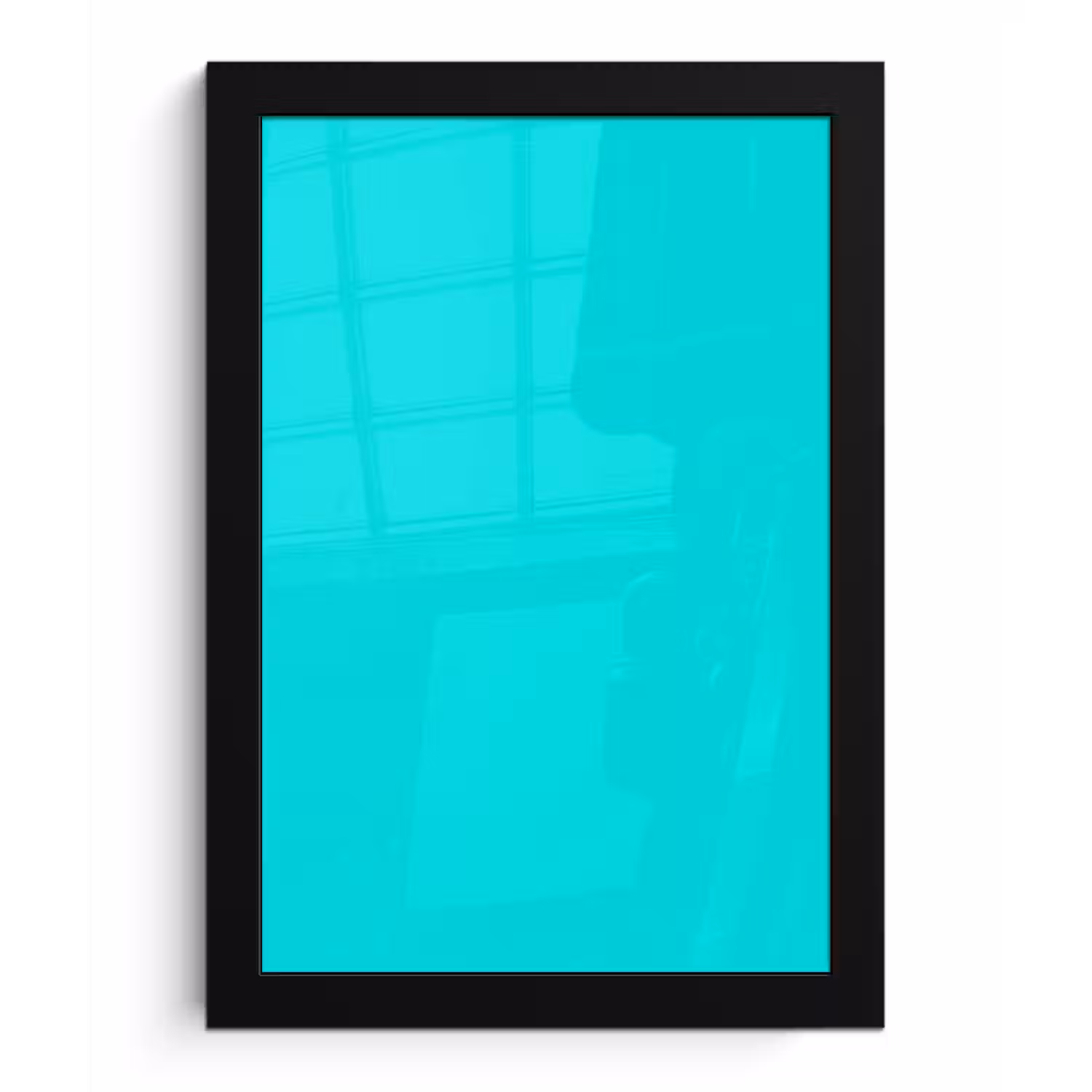 Vivid - Aquamarine - Turkoois fotolijst zwart zonder passe partout klein 224 -3d
