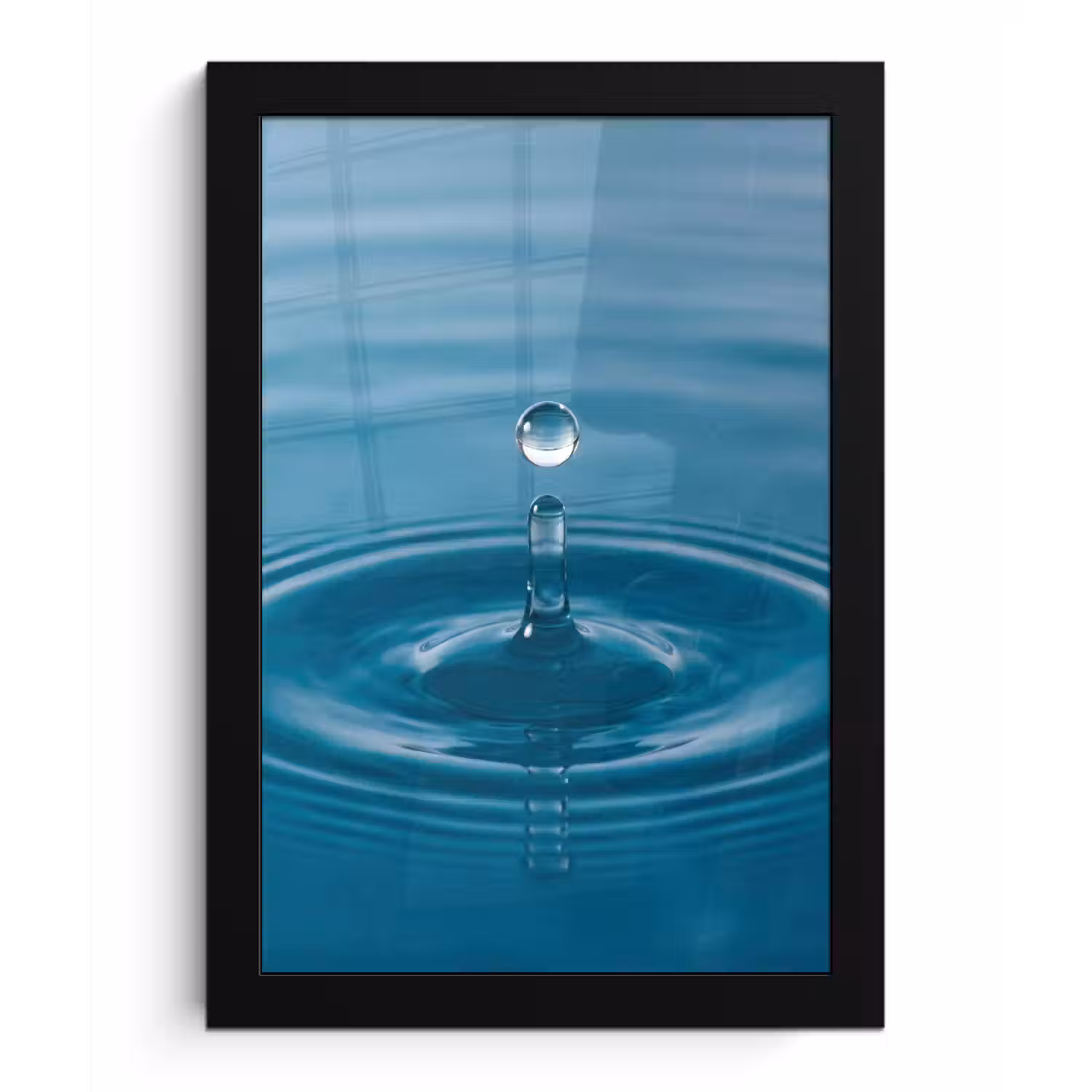 Waterdruppel - Water - Oppervlakte fotolijst zwart zonder passe partout klein -3d