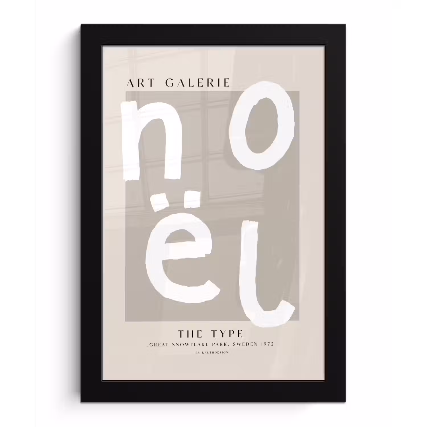 Kerstmis - Quotes - Noël - Wit - Beige fotolijst zwart zonder passe partout klein -3d