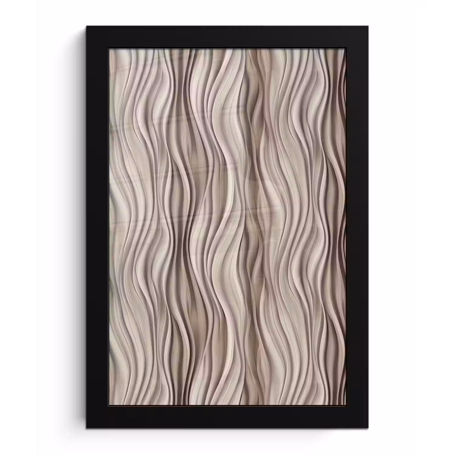 Golven - 3D - Crème fotolijst zwart zonder passe partout klein 224 -3d