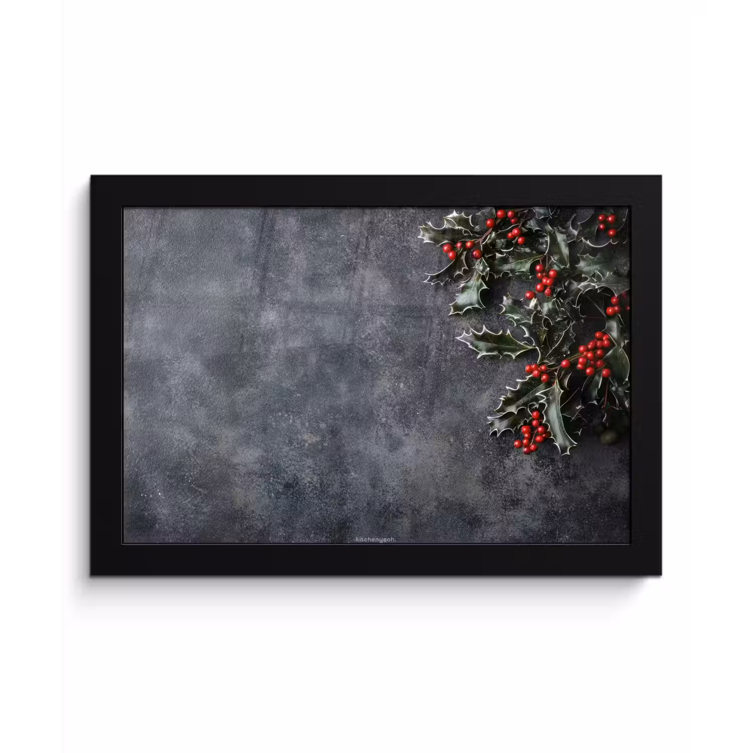 Winter - Hulst - Kerst - Beton fotolijst zwart zonder passe partout klein -3d