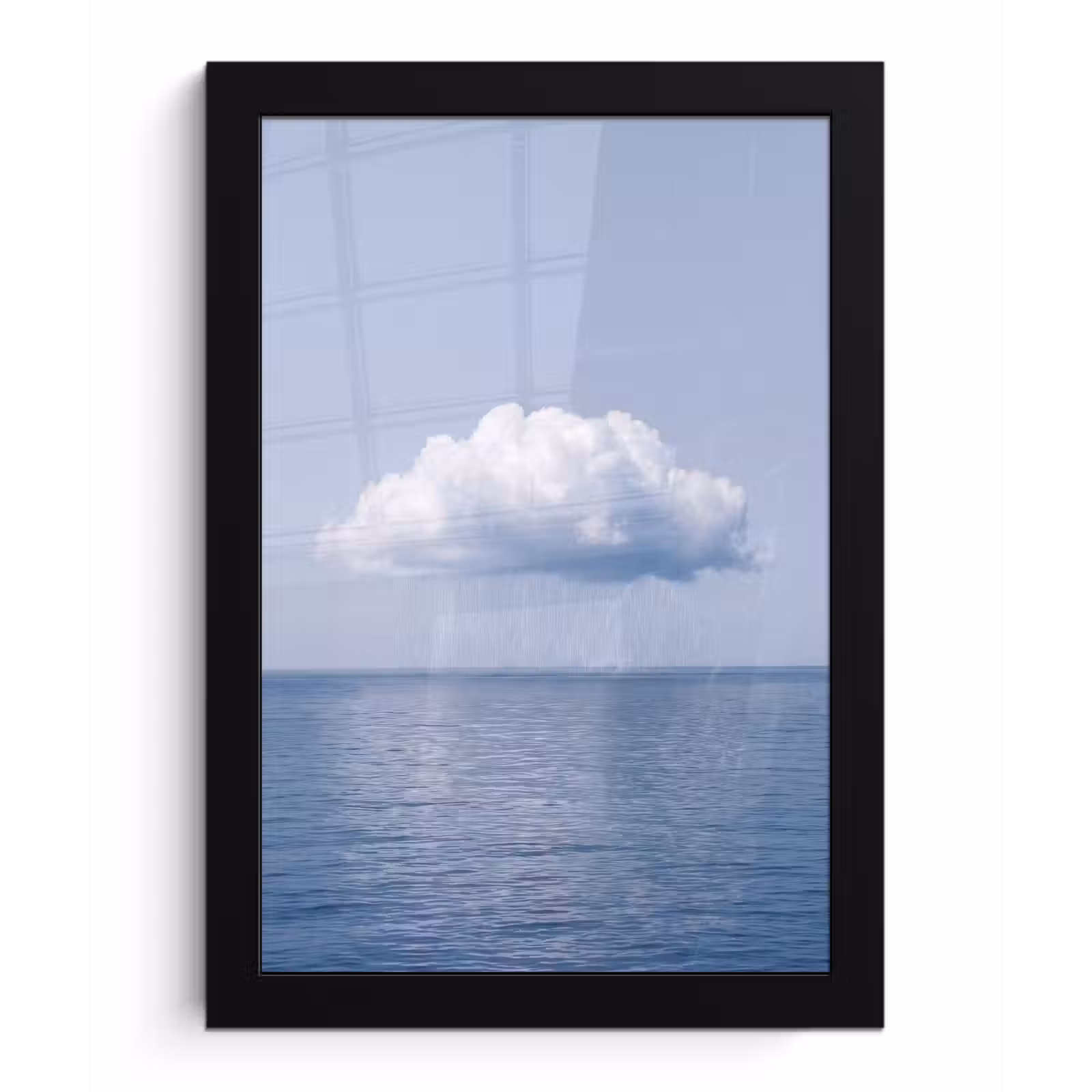 Bilder mit Rahmen - Wolke – Regen – Natur - Wolk - Regen - Natuur fotolijst zwart zonder passe partout klein