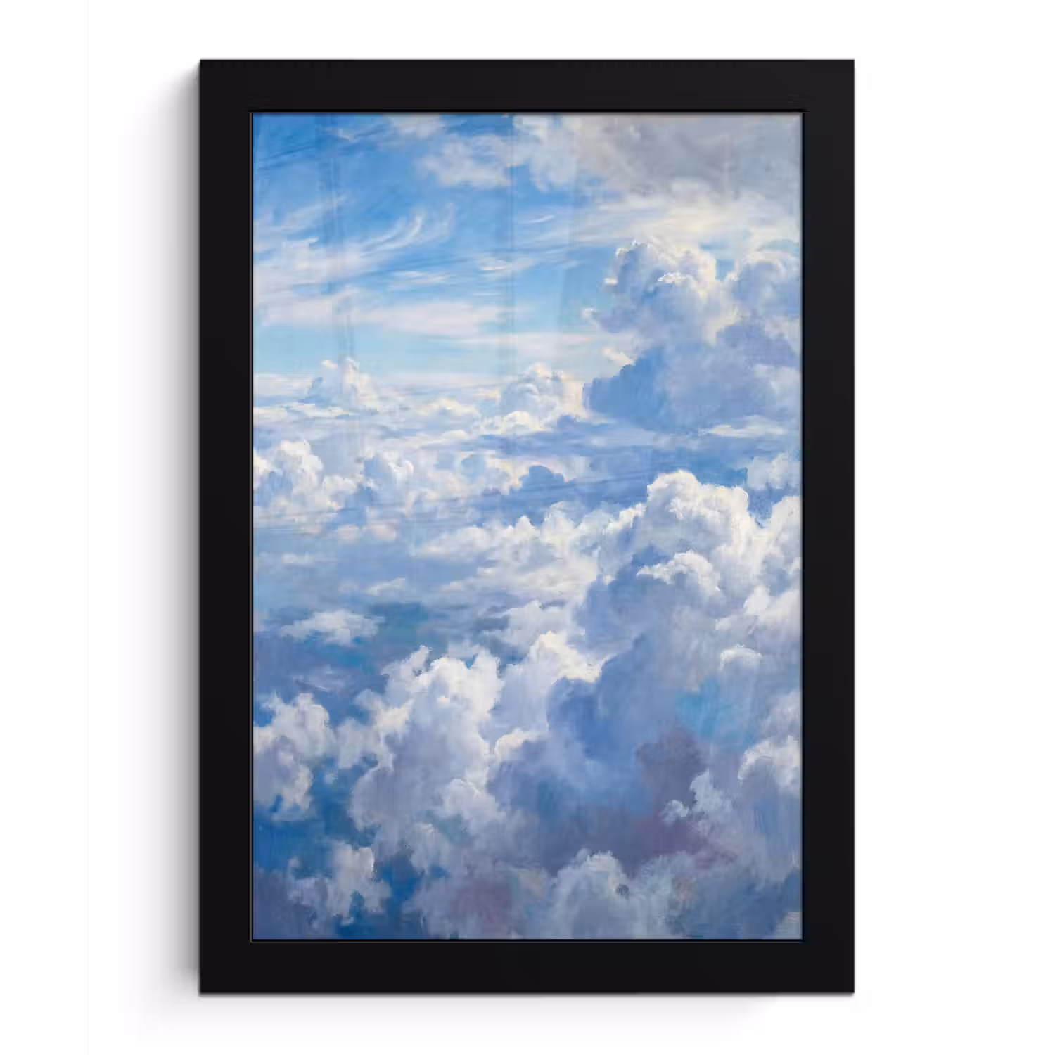 Wolken - Lucht - Natuur - Abstract - Blauw fotolijst zwart zonder passe partout klein -3d