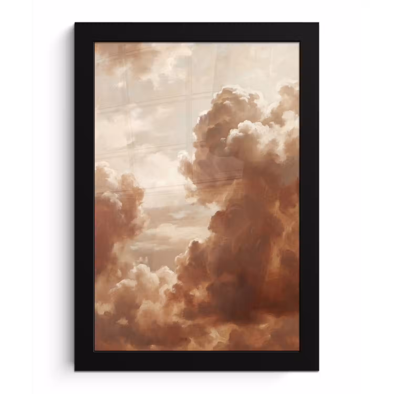 Wolken - Lucht - Natuur - Modern - Bruin fotolijst zwart zonder passe partout klein -3d