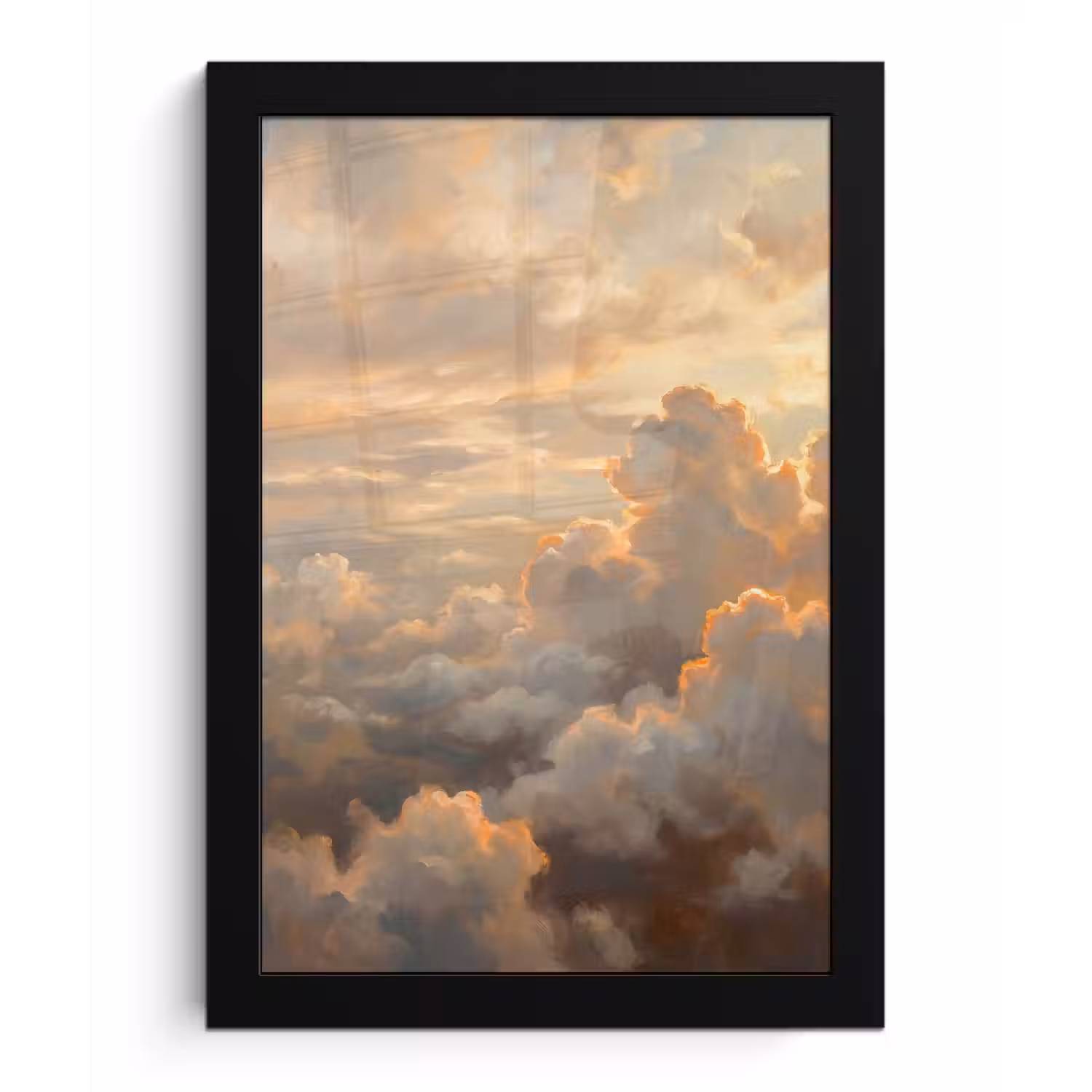 Wolken - Zonsondergang - Natuur - Abstract - Goud fotolijst zwart zonder passe partout klein -3d