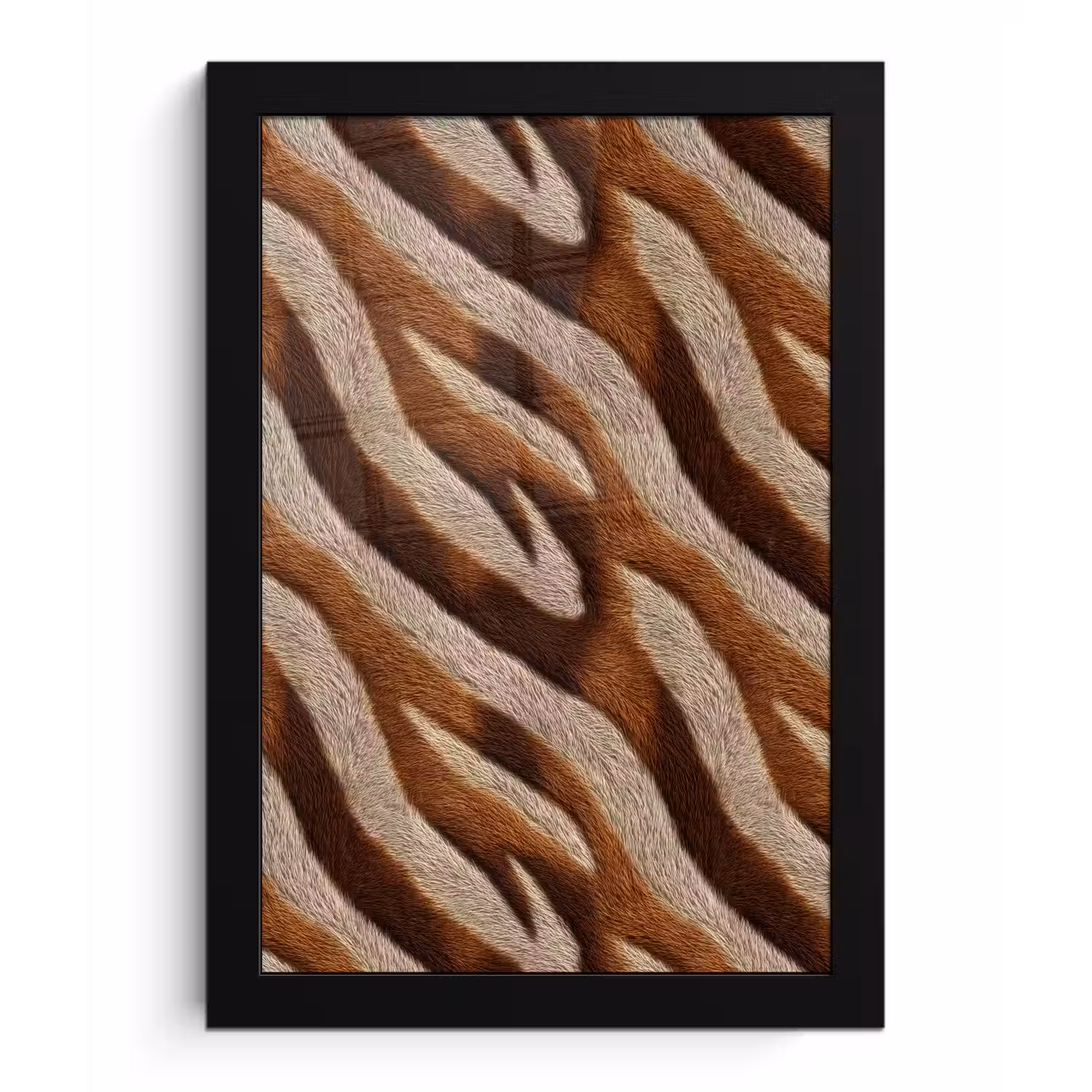 Zebra - Bruin - Patroon fotolijst zwart zonder passe partout klein 224 -3d