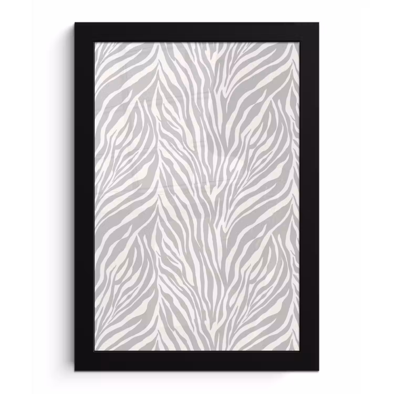 Zebra - Motief - Grijs fotolijst zwart zonder passe partout klein 224 -3d