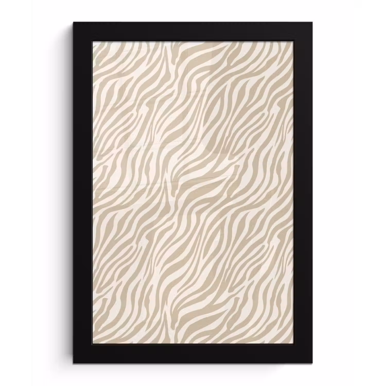 Zebra - Patroon - Beige fotolijst zwart zonder passe partout klein 224 -3d