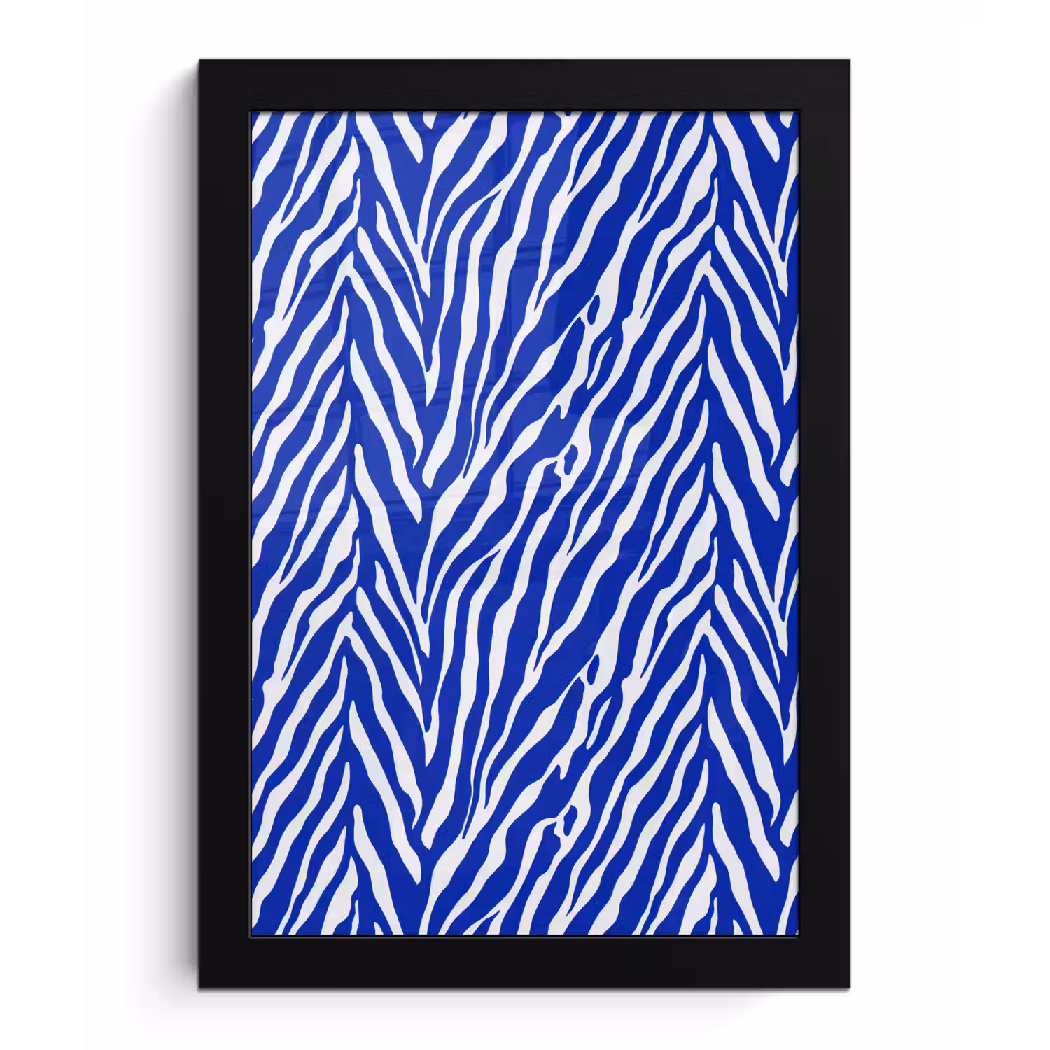 Zebra - Patroon - Kobalt - Blauw fotolijst zwart zonder passe partout klein 224 -3d