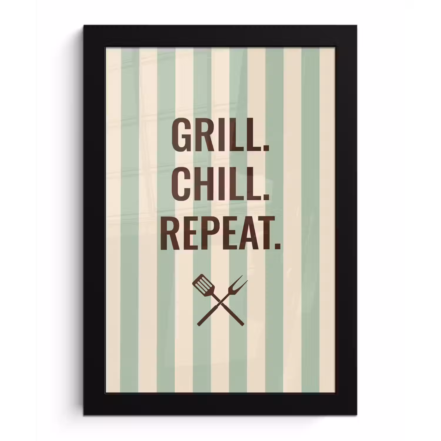 Quote - Strepen - Grill fotolijst zwart zonder passe partout klein -3d