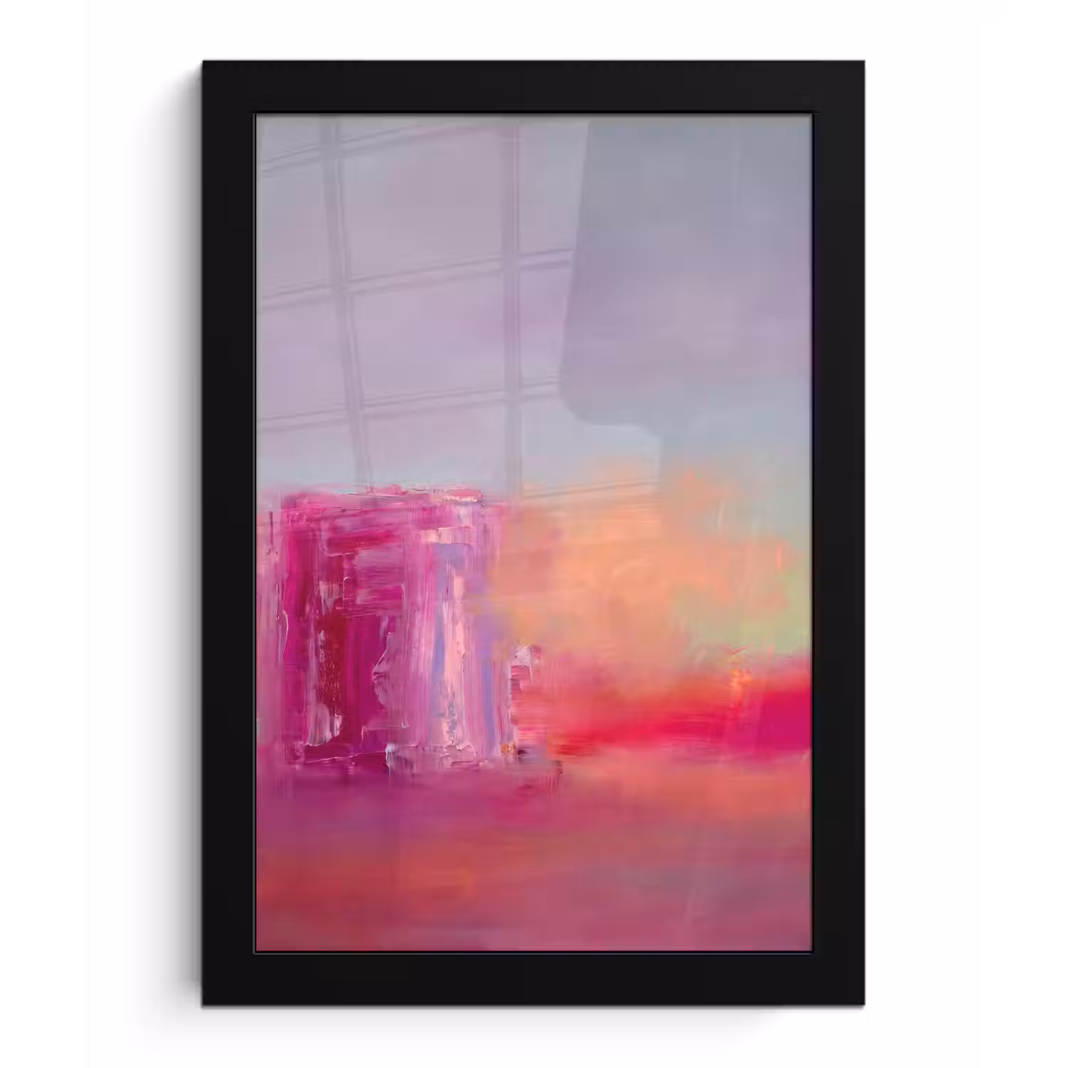 Abstract - Kleuren - Modern - Roze fotolijst zwart zonder passe partout klein -3d
