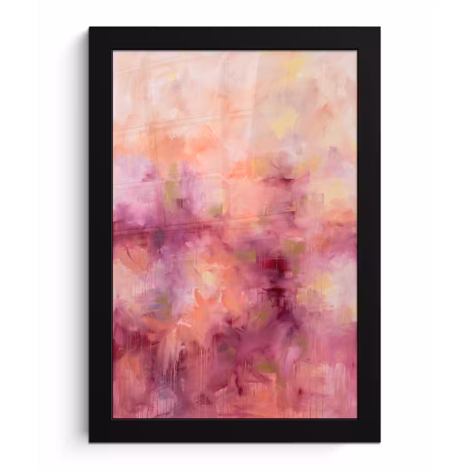 Abstract - Kleuren - Modern - Roze - Paars fotolijst zwart zonder passe partout klein -3d