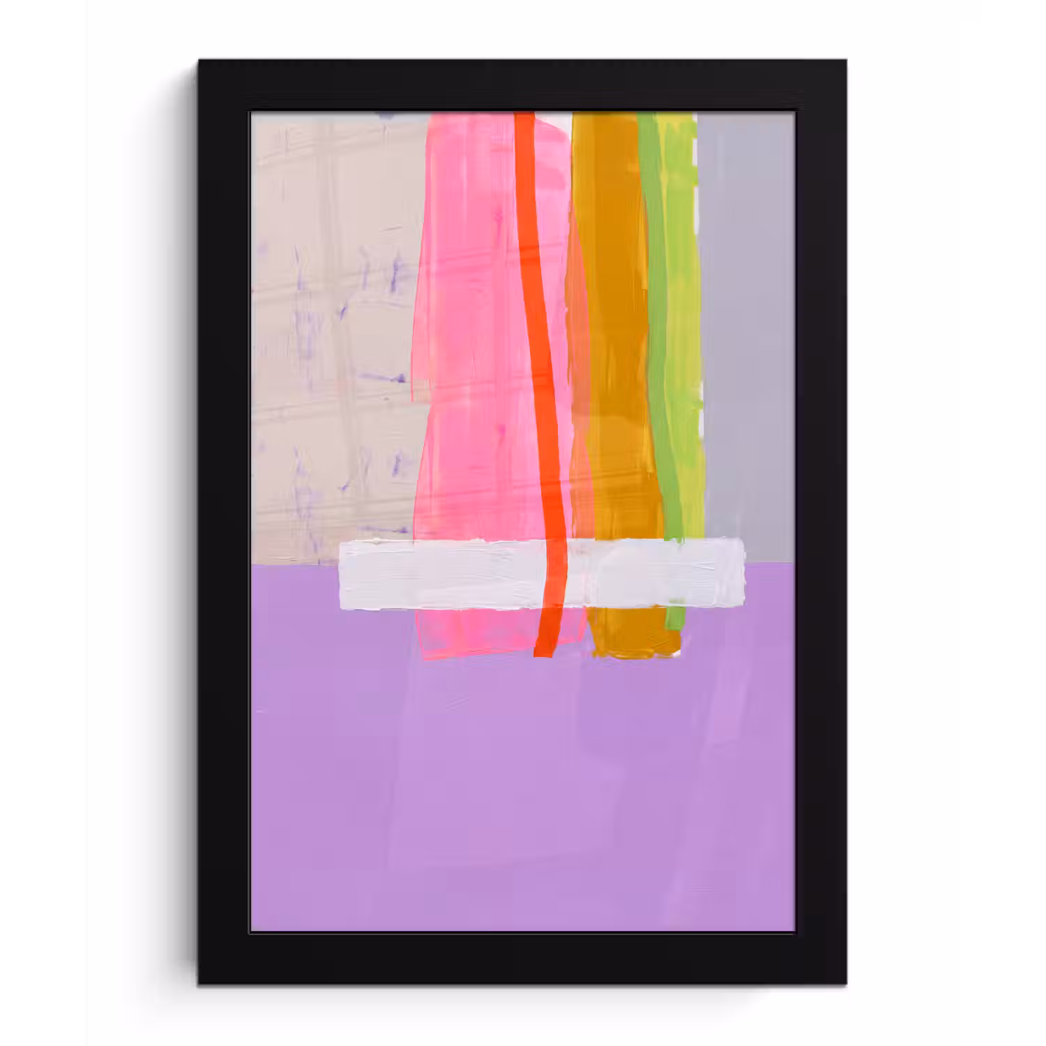 Abstract - Kleurrijk - Vormen - Modern - Kunst fotolijst zwart zonder passe partout klein -3d
