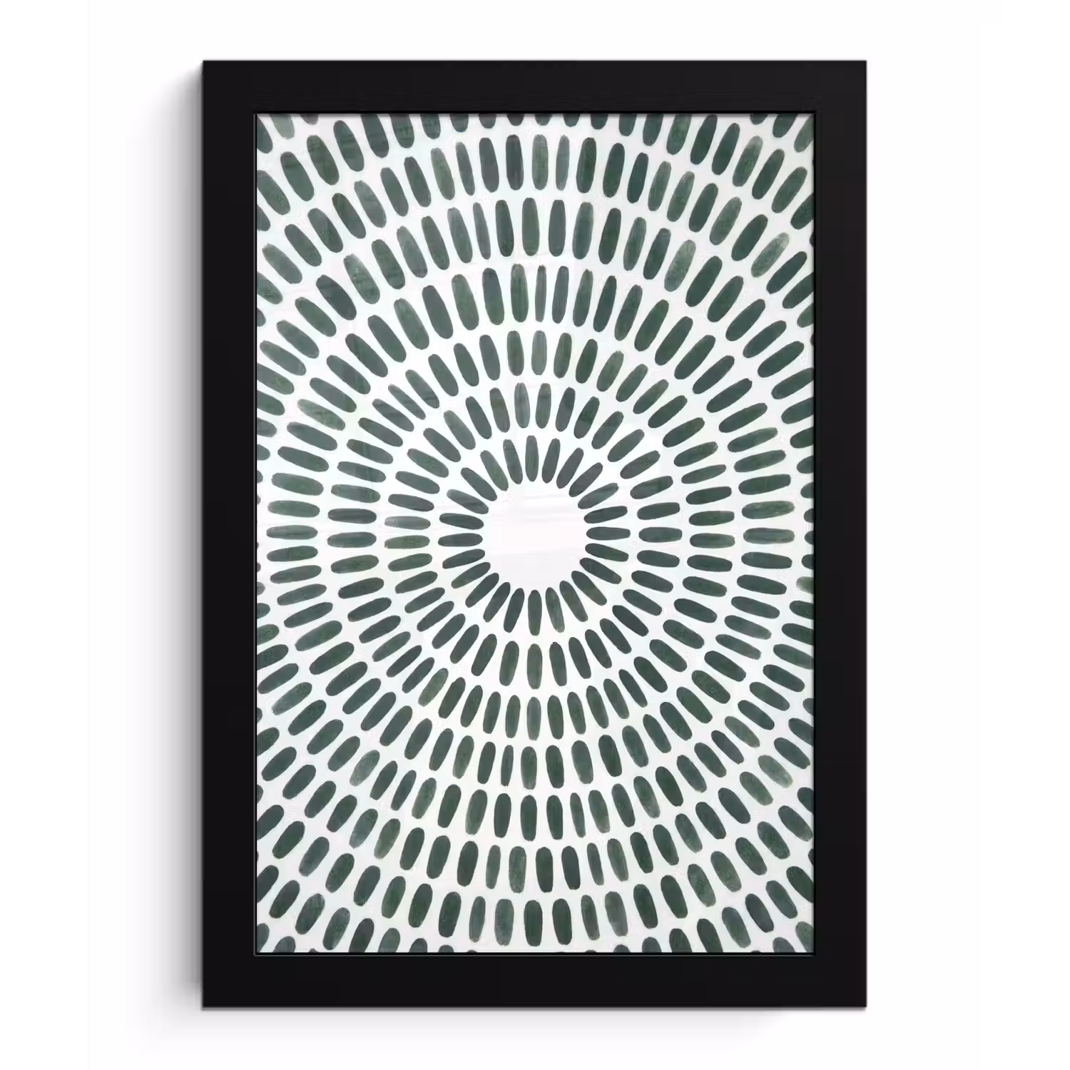 Abstract - Cirkel - Patroon - Modern - Groen fotolijst zwart zonder passe partout klein -3d